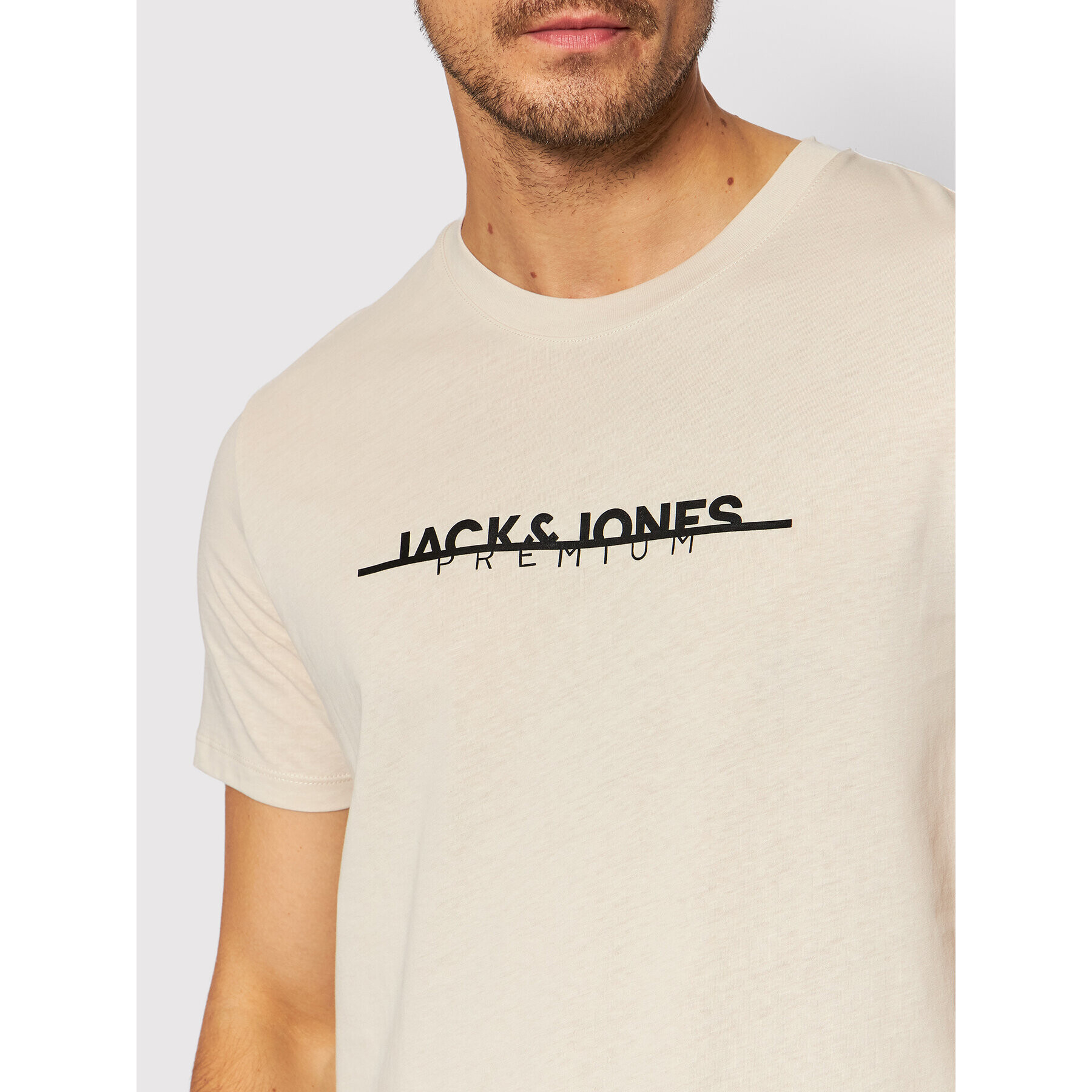 Jack&Jones PREMIUM T-Shirt Logo 12197600 Béžová Regular Fit - Pepit.cz