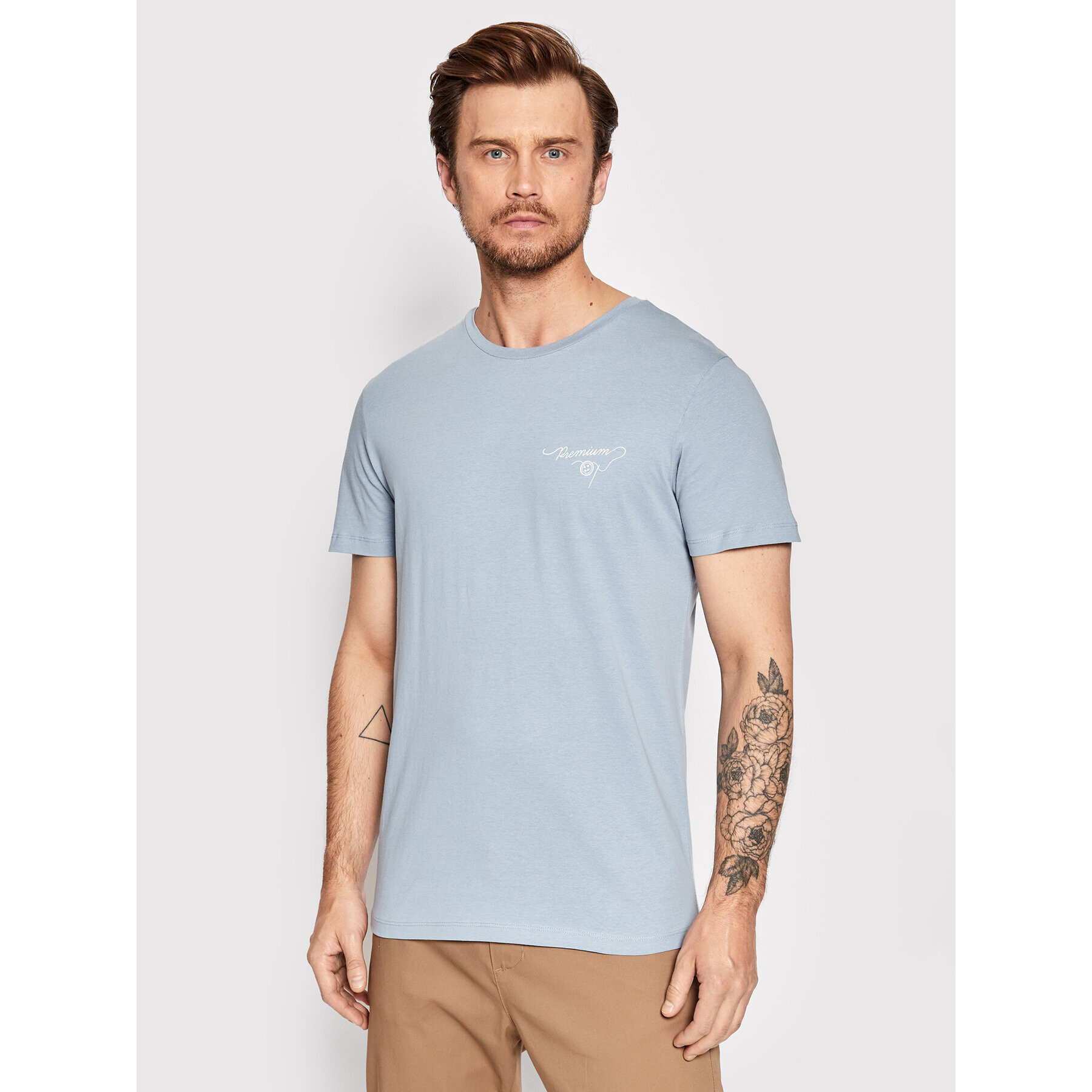 Jack&Jones PREMIUM T-Shirt Needle Logo 12214454 Modrá Regular Fit - Pepit.cz