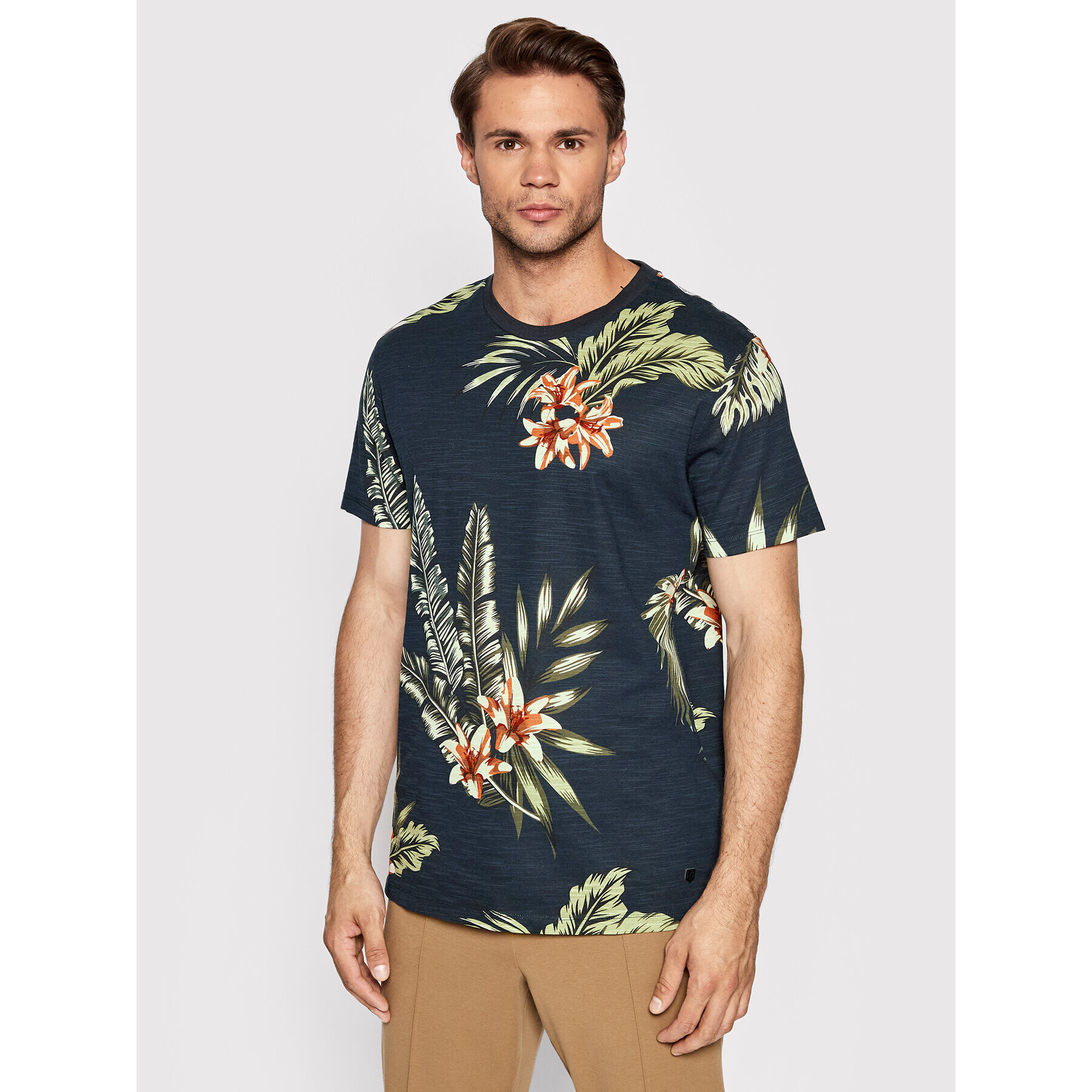 Jack&Jones PREMIUM T-Shirt Tropic 12203764 Tmavomodrá Regular Fit - Pepit.cz