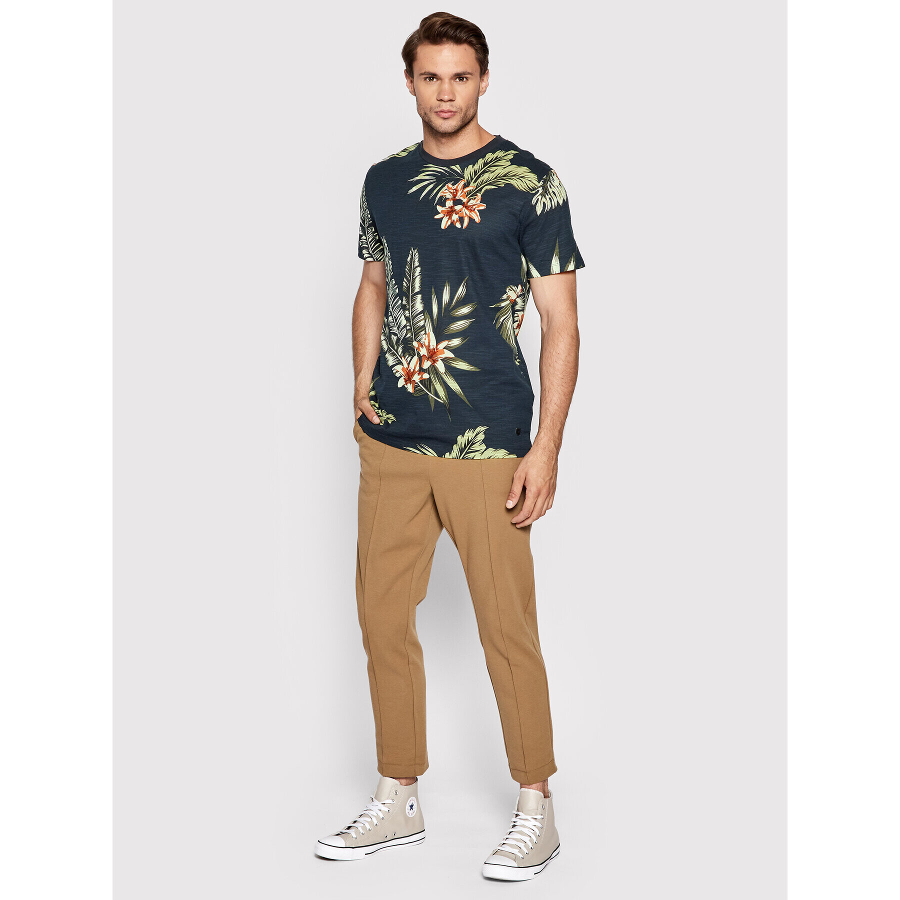 Jack&Jones PREMIUM T-Shirt Tropic 12203764 Tmavomodrá Regular Fit - Pepit.cz