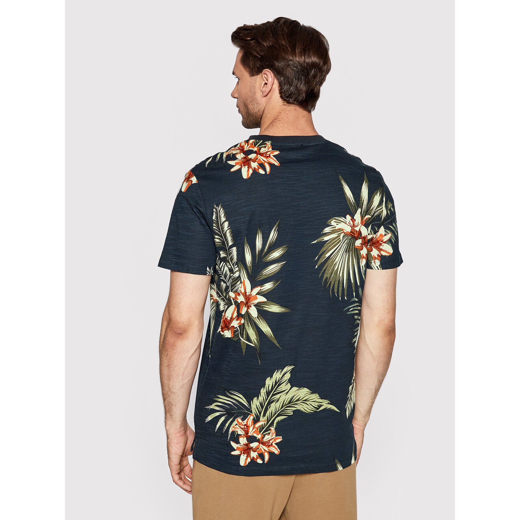 Jack&Jones PREMIUM T-Shirt Tropic 12203764 Tmavomodrá Regular Fit - Pepit.cz