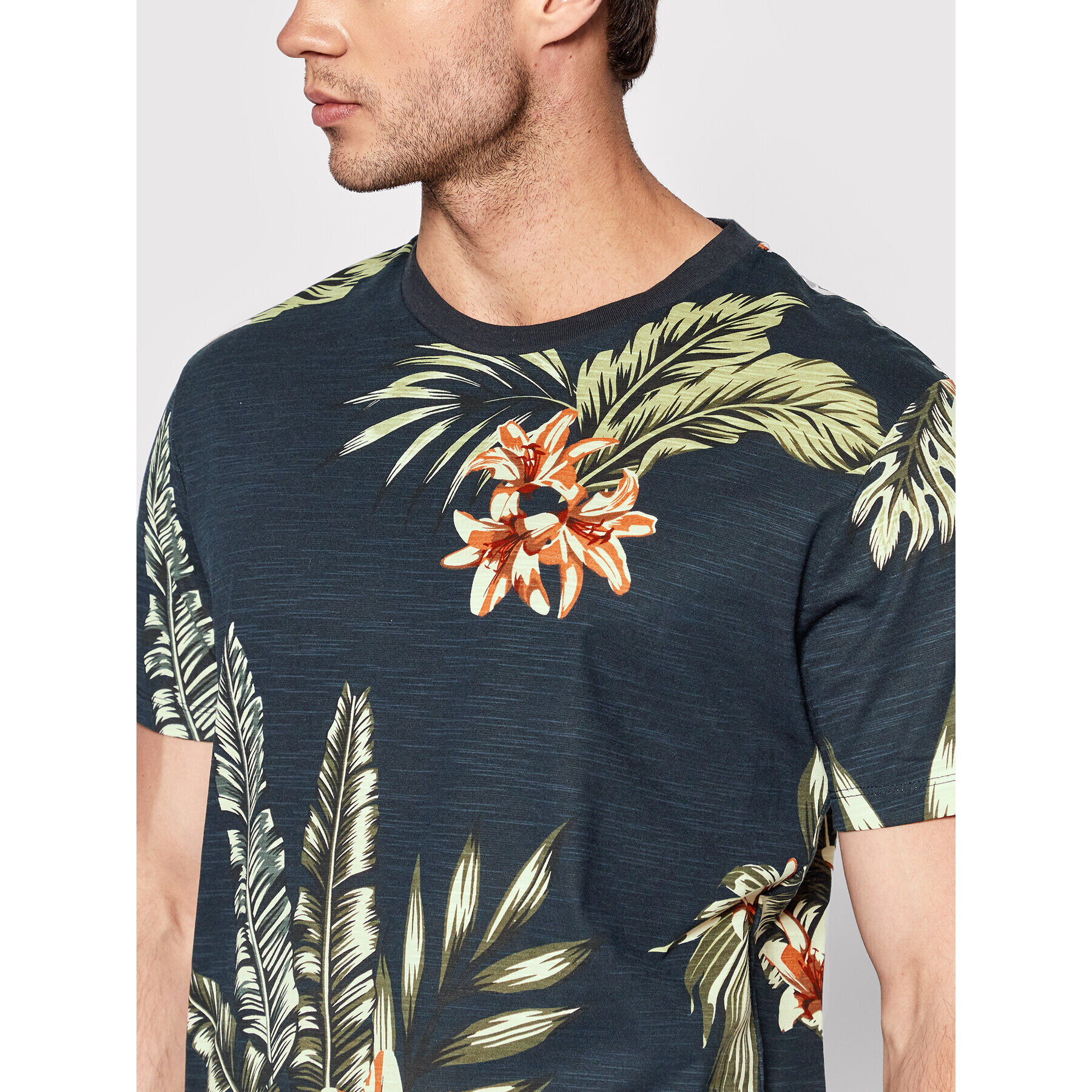 Jack&Jones PREMIUM T-Shirt Tropic 12203764 Tmavomodrá Regular Fit - Pepit.cz