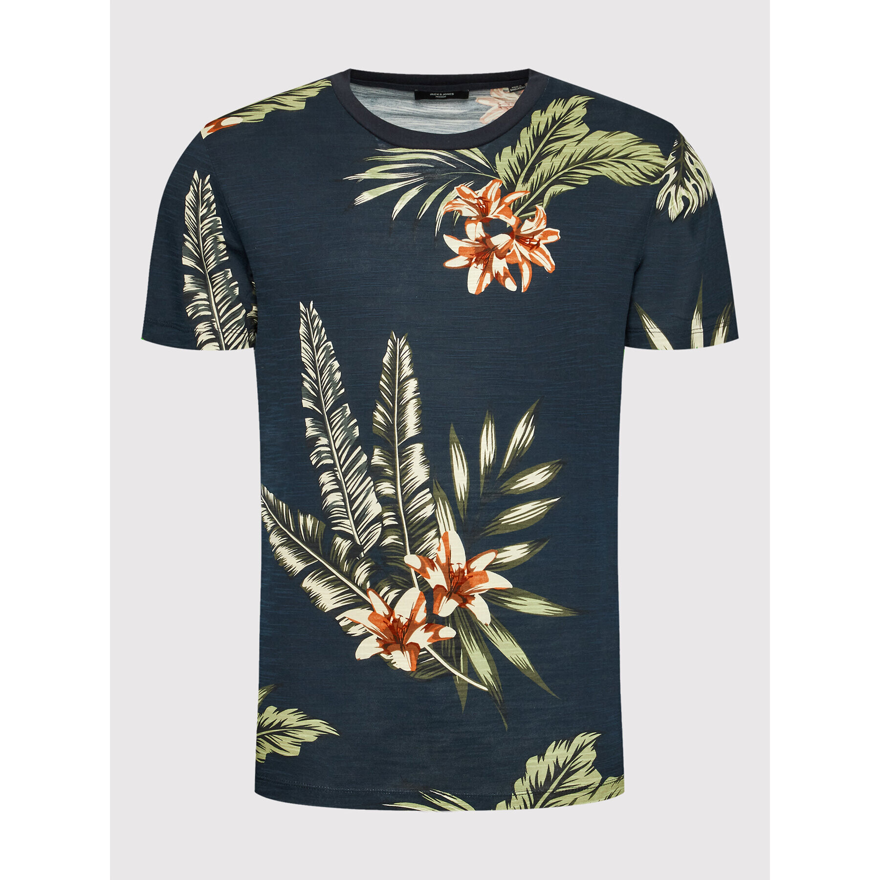 Jack&Jones PREMIUM T-Shirt Tropic 12203764 Tmavomodrá Regular Fit - Pepit.cz