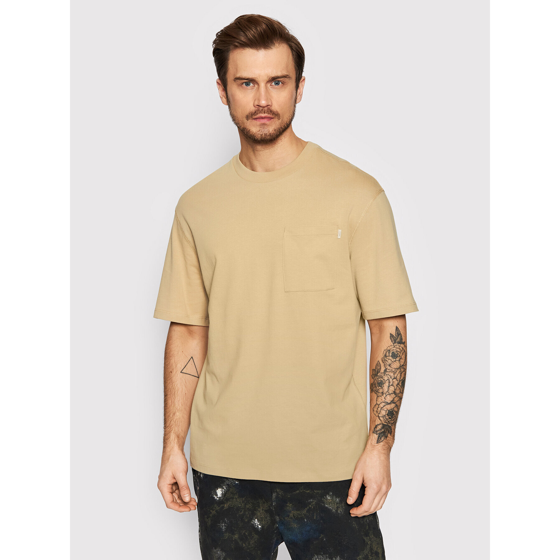 Jack&Jones PREMIUM T-Shirt Warren 12199243 Béžová Loose Fit - Pepit.cz