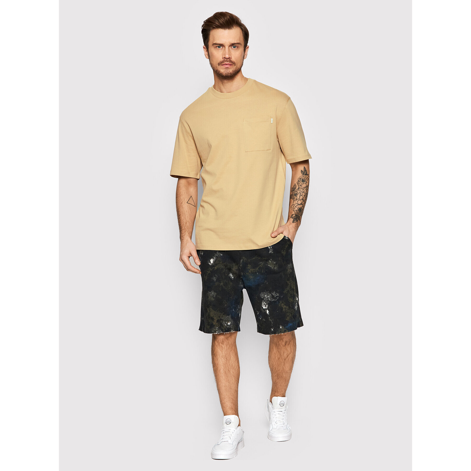 Jack&Jones PREMIUM T-Shirt Warren 12199243 Béžová Loose Fit - Pepit.cz