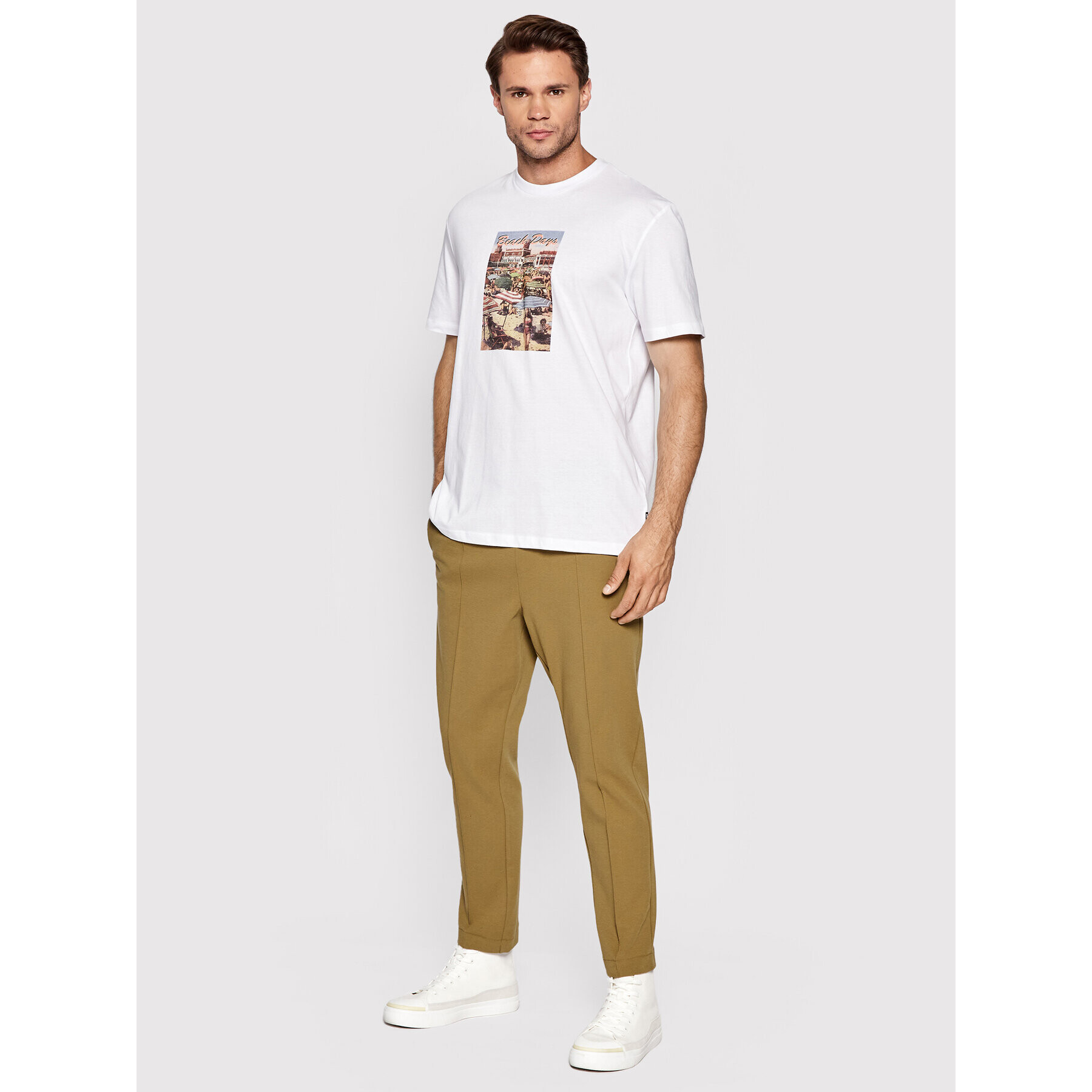 Jack&Jones PREMIUM Teplákové kalhoty Jonathan 12205766 Hnědá Tapered Fit - Pepit.cz