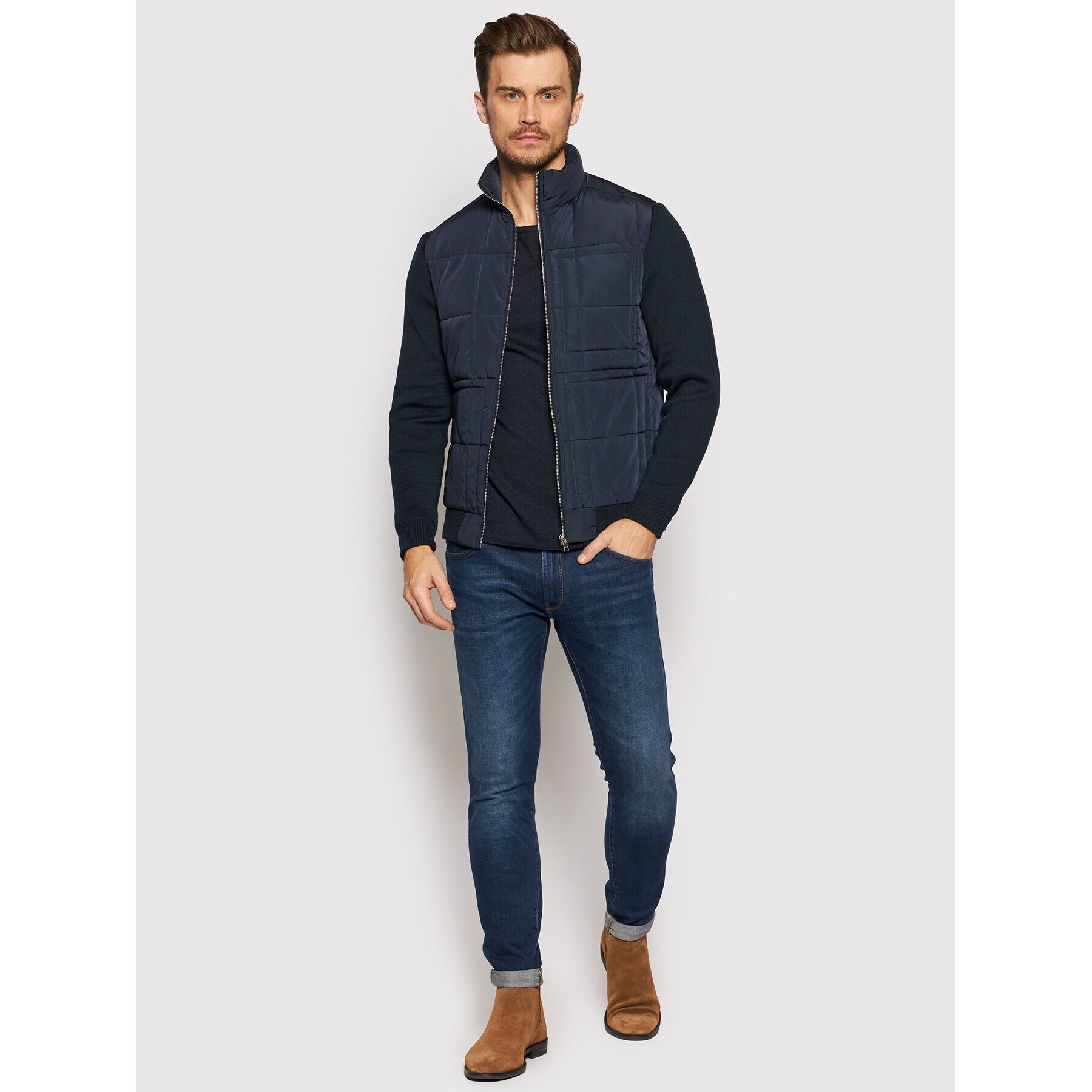 Jack&Jones PREMIUM Vatovaná bunda Blarocco 12191283 Tmavomodrá Regular Fit - Pepit.cz