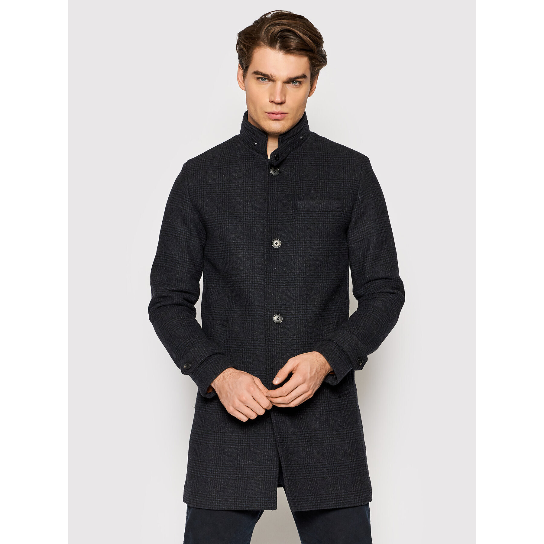 Jack&Jones PREMIUM Vlněný kabát Blamelton 12177644 Šedá Regular Fit - Pepit.cz