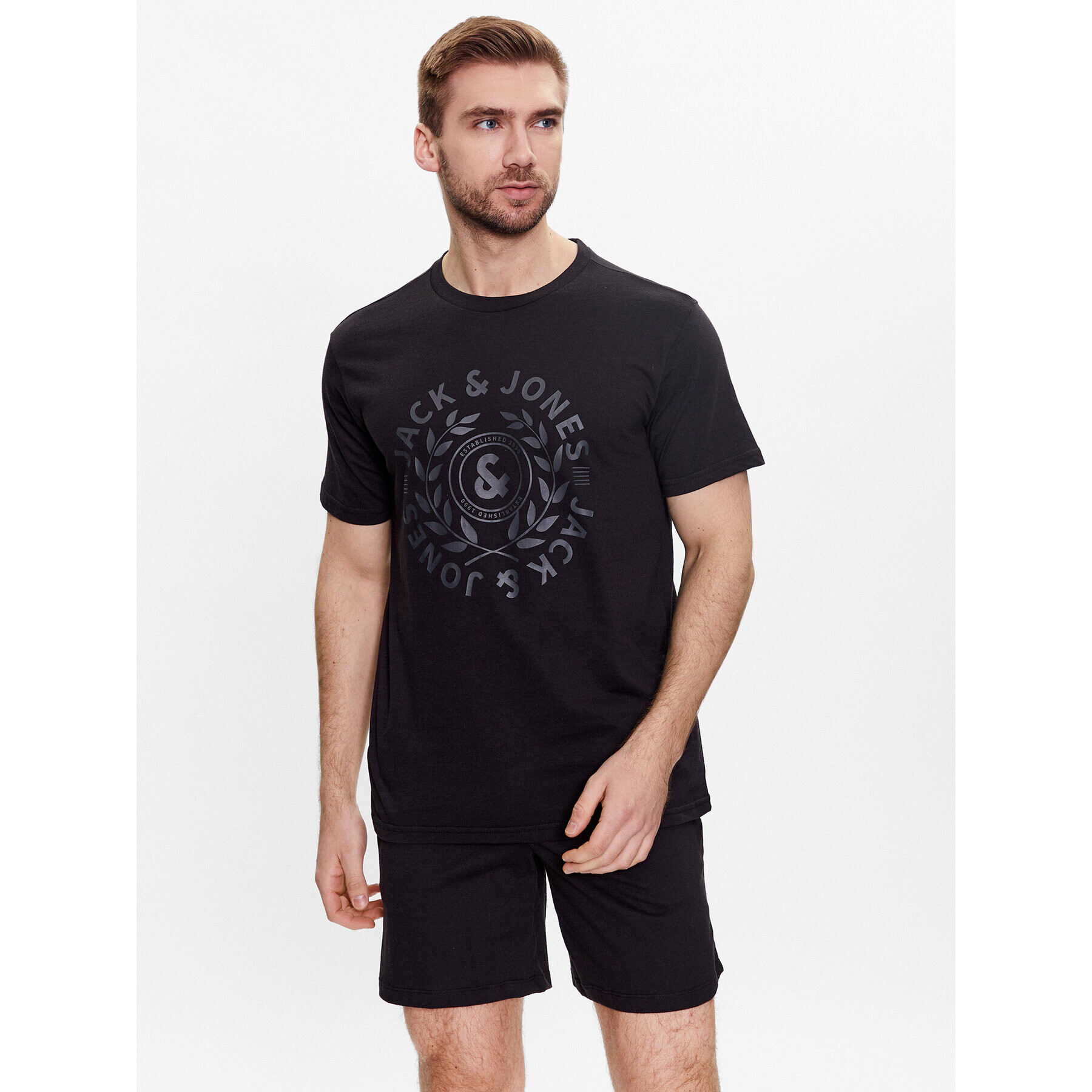 Jack&Jones Pyžamo James 12240181 Černá Standard Fit - Pepit.cz