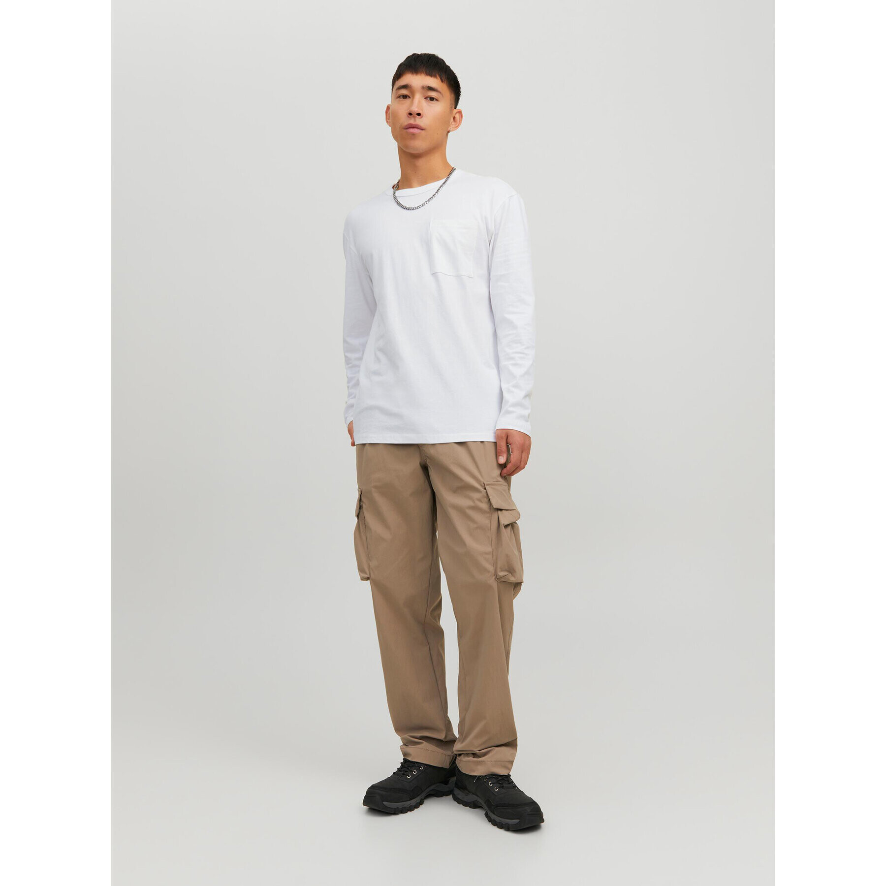 Jack&Jones S dlouhým rukávem Classic 12227674 Bílá Relaxed Fit - Pepit.cz