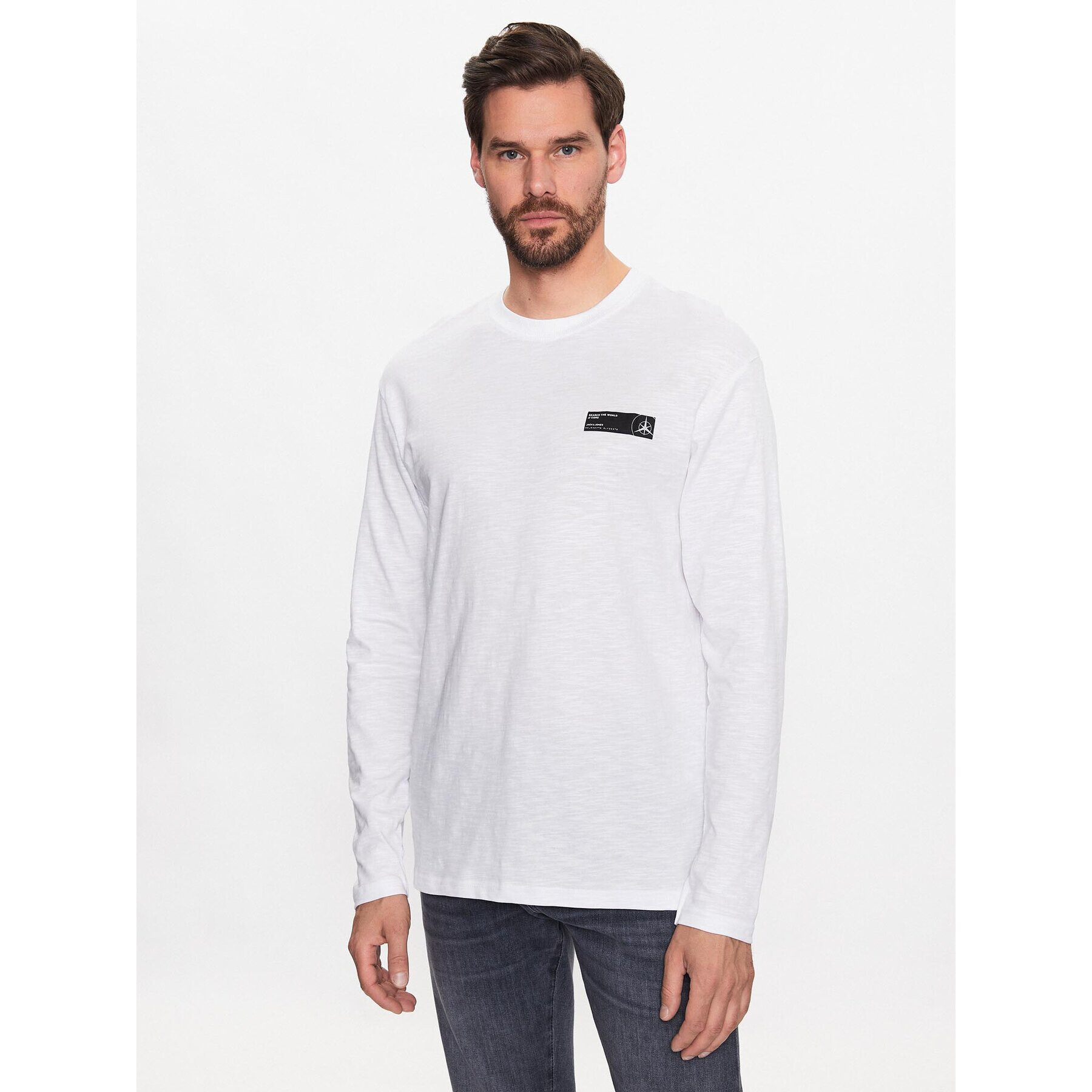 Jack&Jones S dlouhým rukávem Navigator 12229680 Bílá Relaxed Fit - Pepit.cz