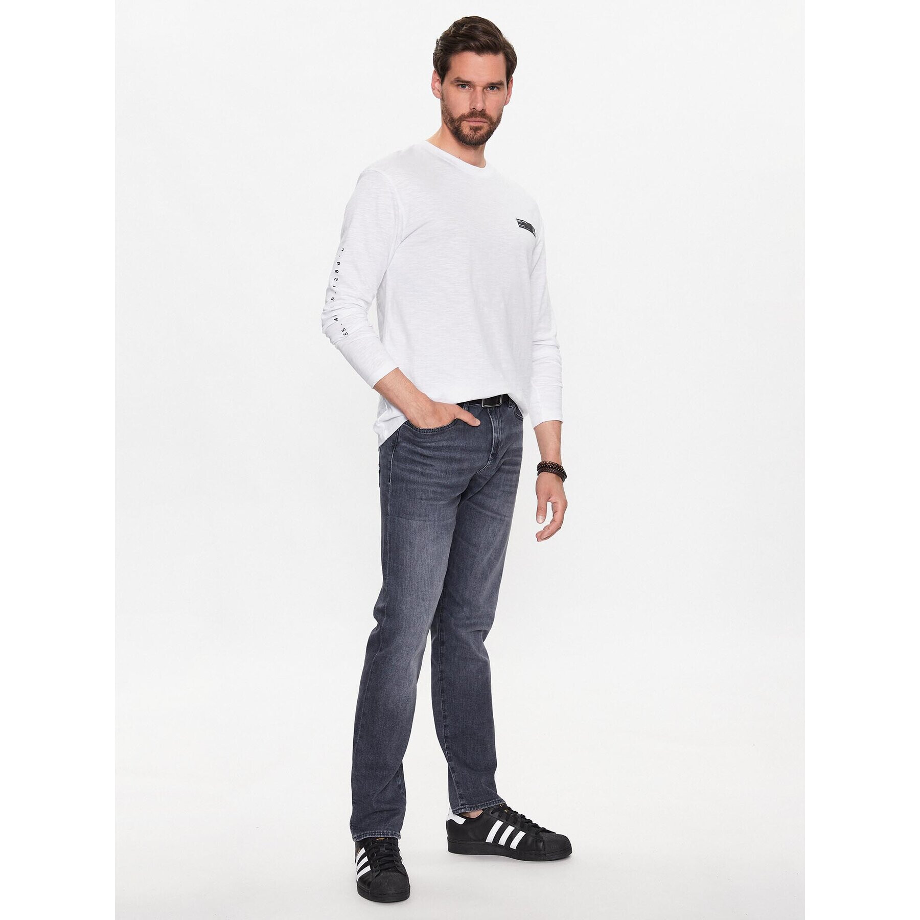 Jack&Jones S dlouhým rukávem Navigator 12229680 Bílá Relaxed Fit - Pepit.cz