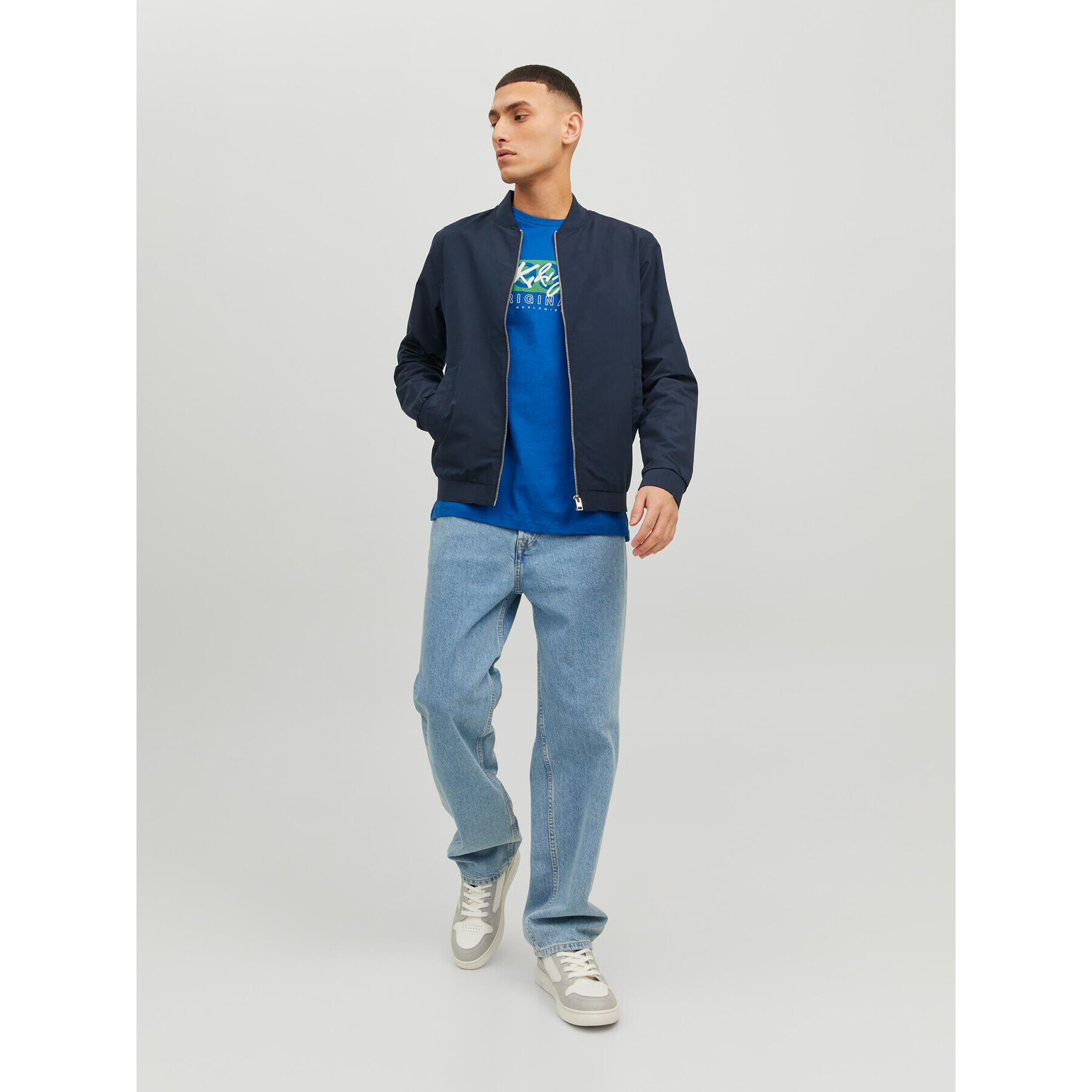 Jack&Jones S dlouhým rukávem Races 12232650 Modrá Standard Fit - Pepit.cz