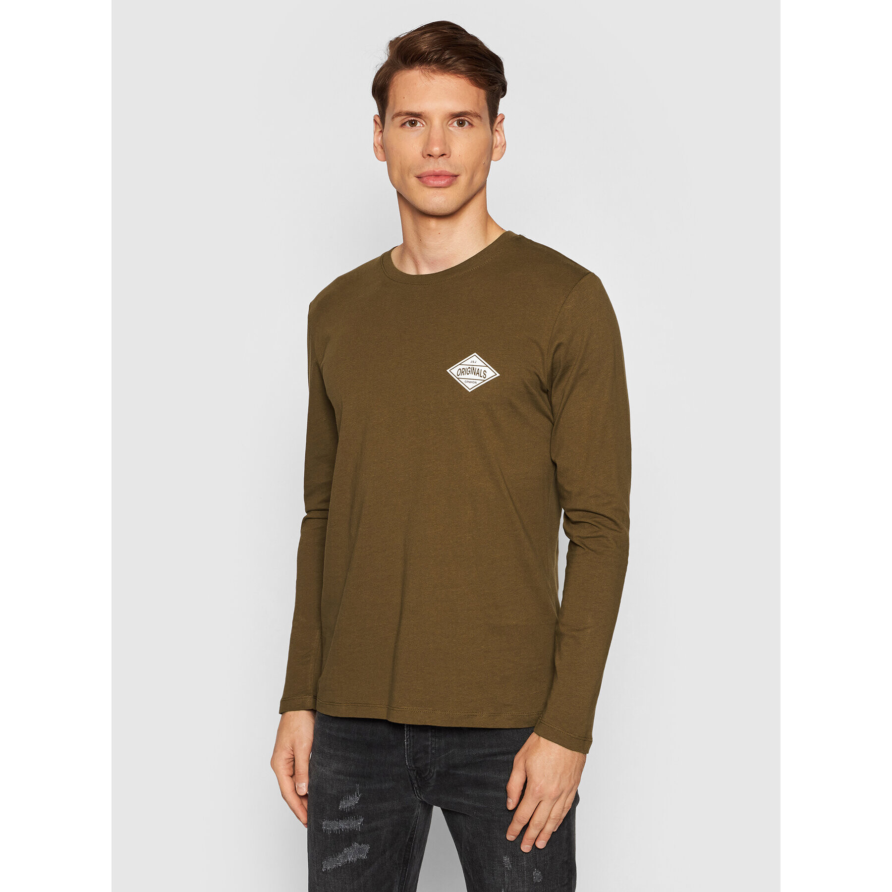 Jack&Jones S dlouhým rukávem Archie 12193726 Hnědá Standard Fit - Pepit.cz