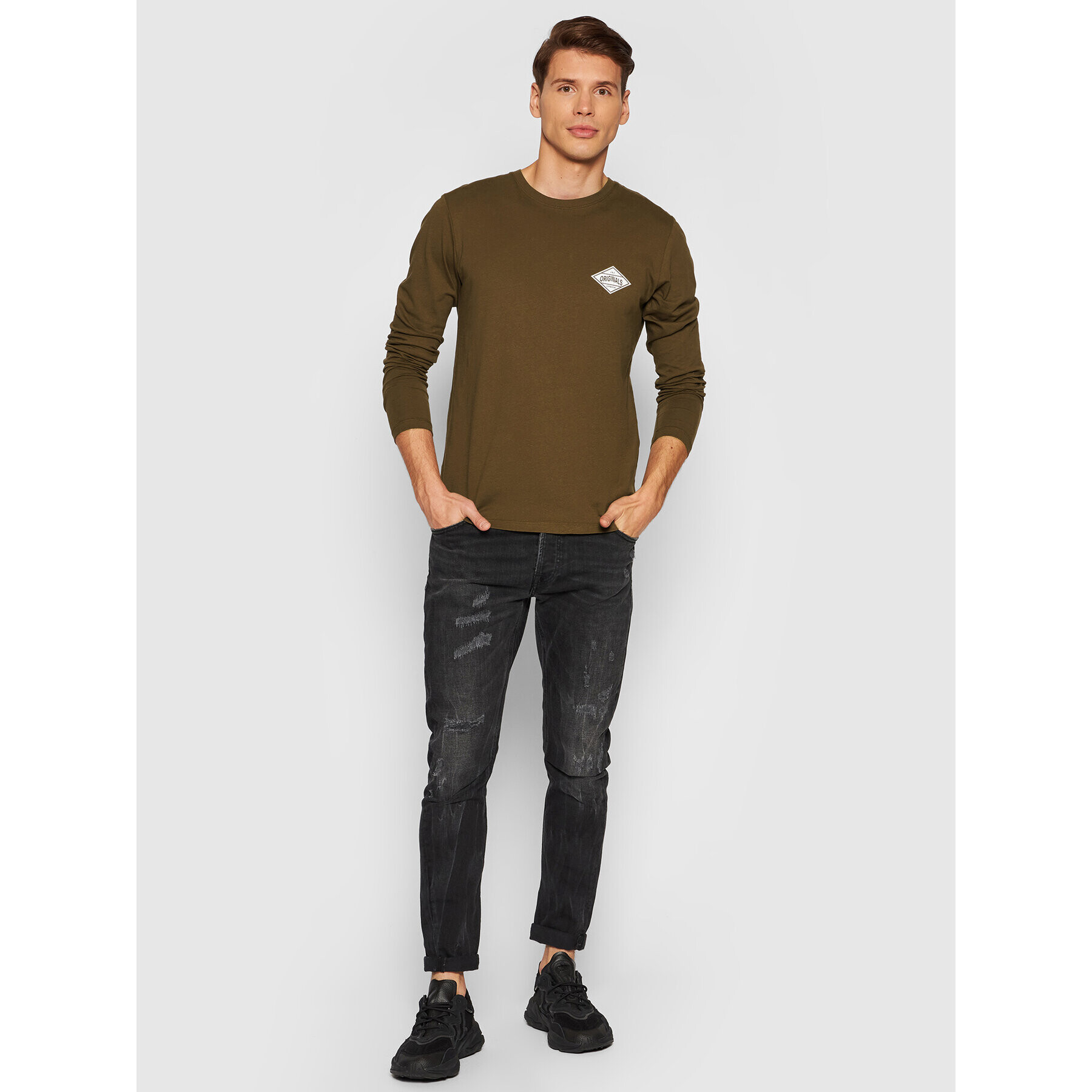 Jack&Jones S dlouhým rukávem Archie 12193726 Hnědá Standard Fit - Pepit.cz