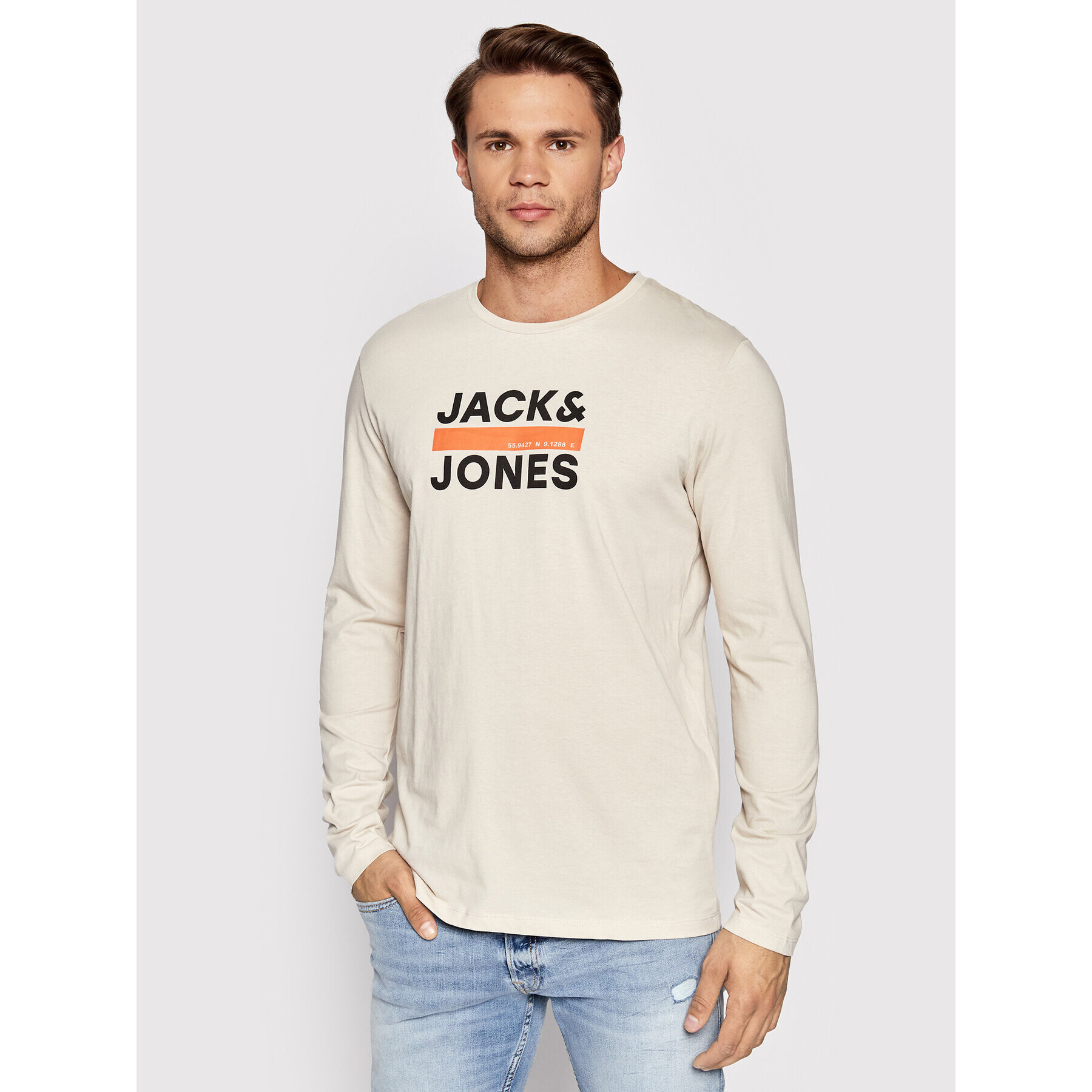 Jack&Jones S dlouhým rukávem Dan 12213768 Béžová Relaxed Fit - Pepit.cz