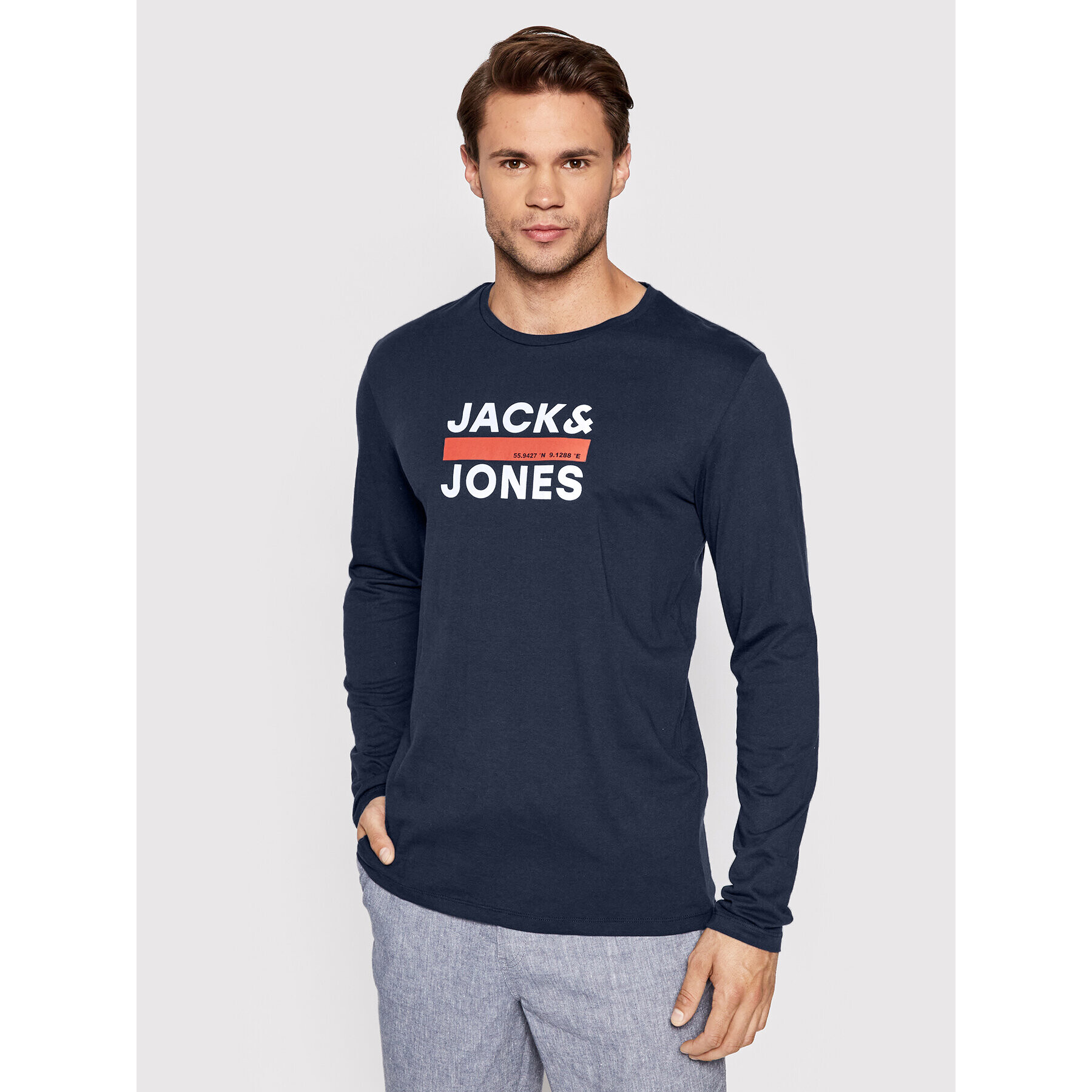 Jack&Jones S dlouhým rukávem Dan 12213768 Tmavomodrá Relaxed Fit - Pepit.cz