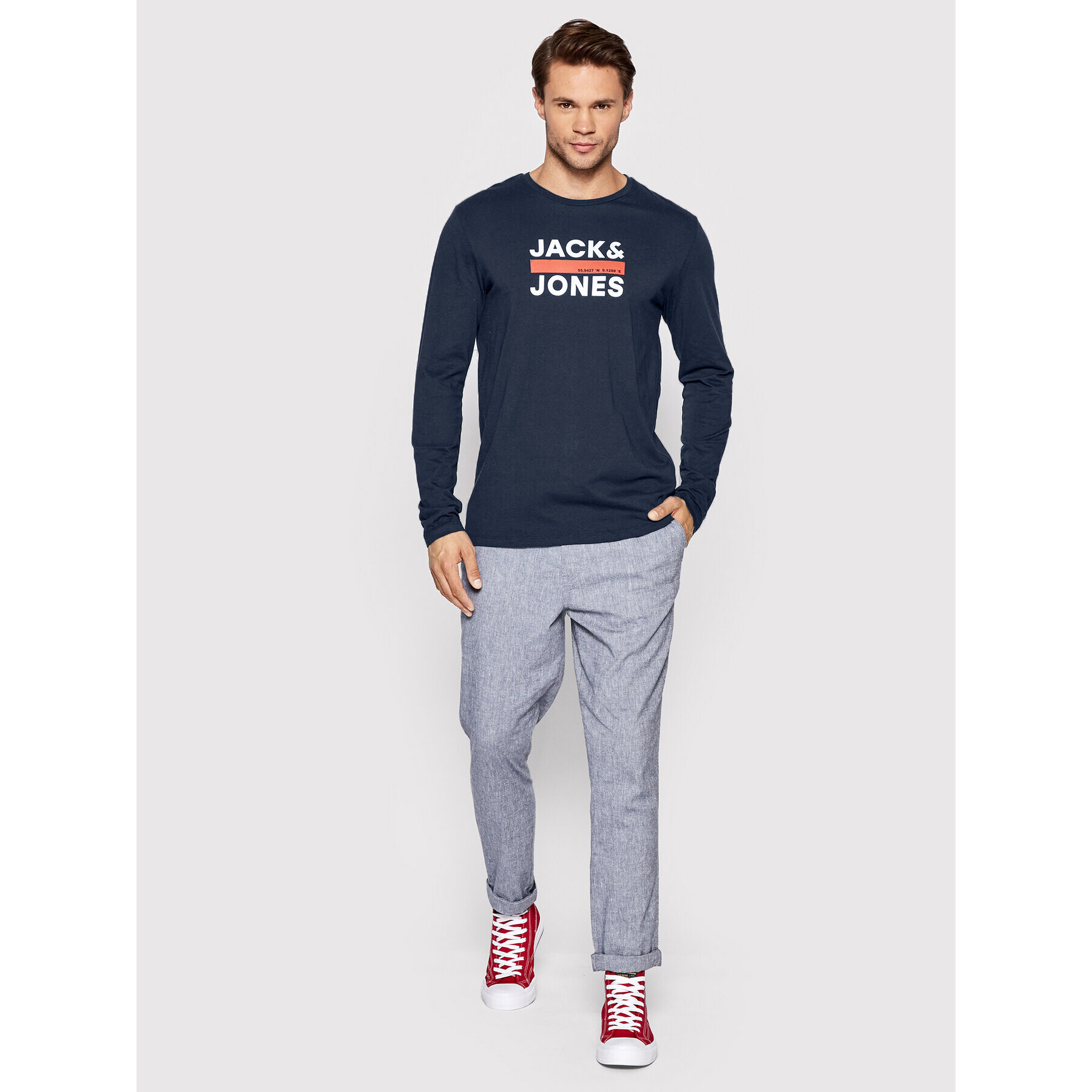 Jack&Jones S dlouhým rukávem Dan 12213768 Tmavomodrá Relaxed Fit - Pepit.cz