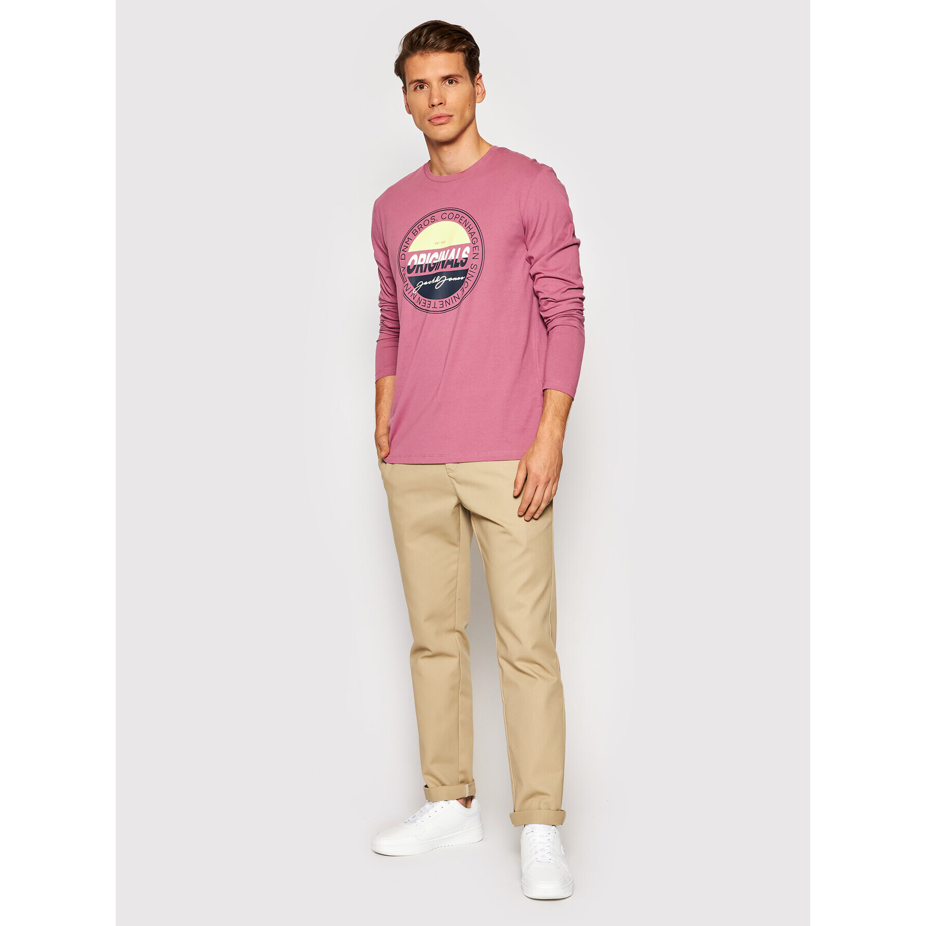 Jack&Jones S dlouhým rukávem Mason 12196647 Růžová Standard Fit - Pepit.cz