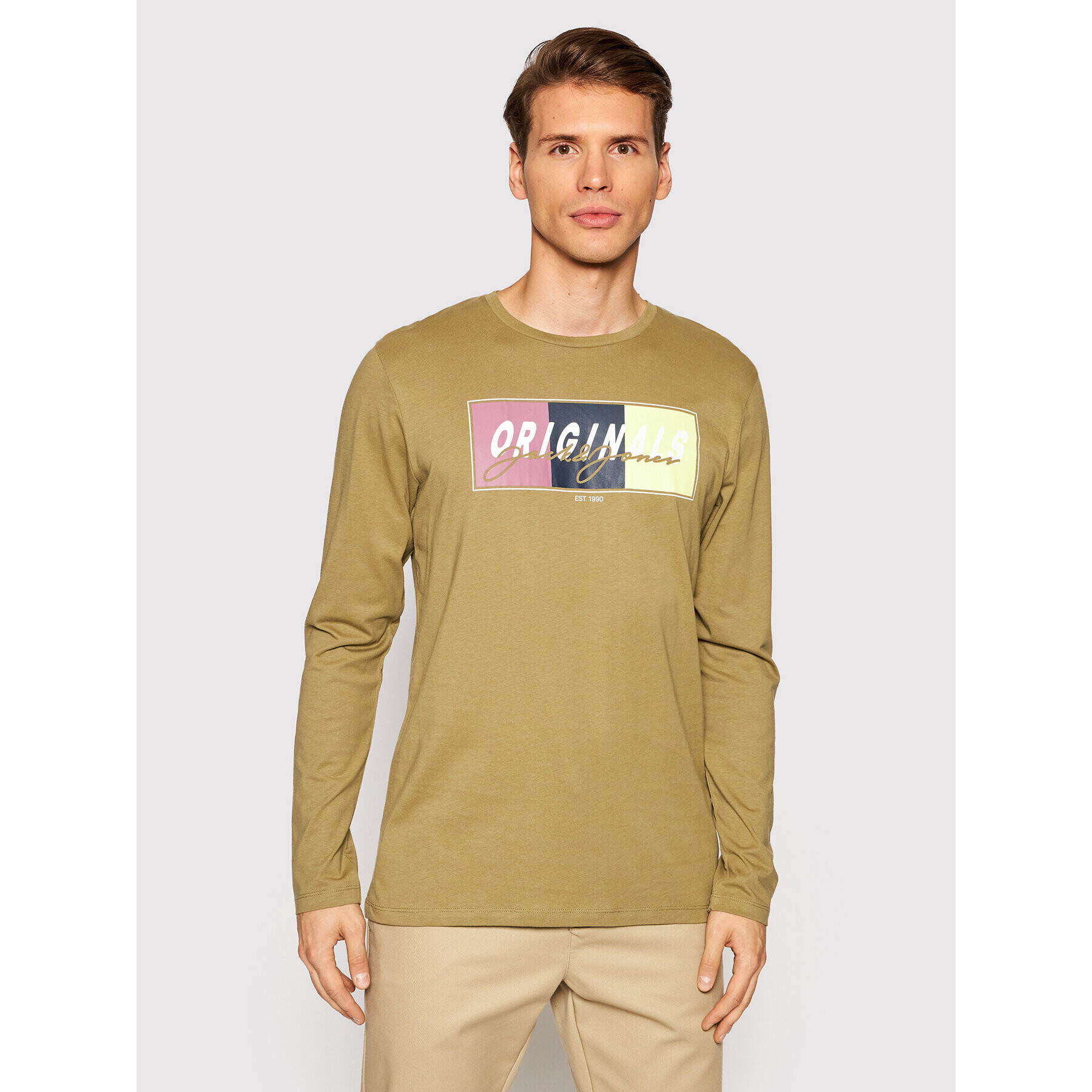 Jack&Jones S dlouhým rukávem Mason 12196647 Zelená Standard Fit - Pepit.cz