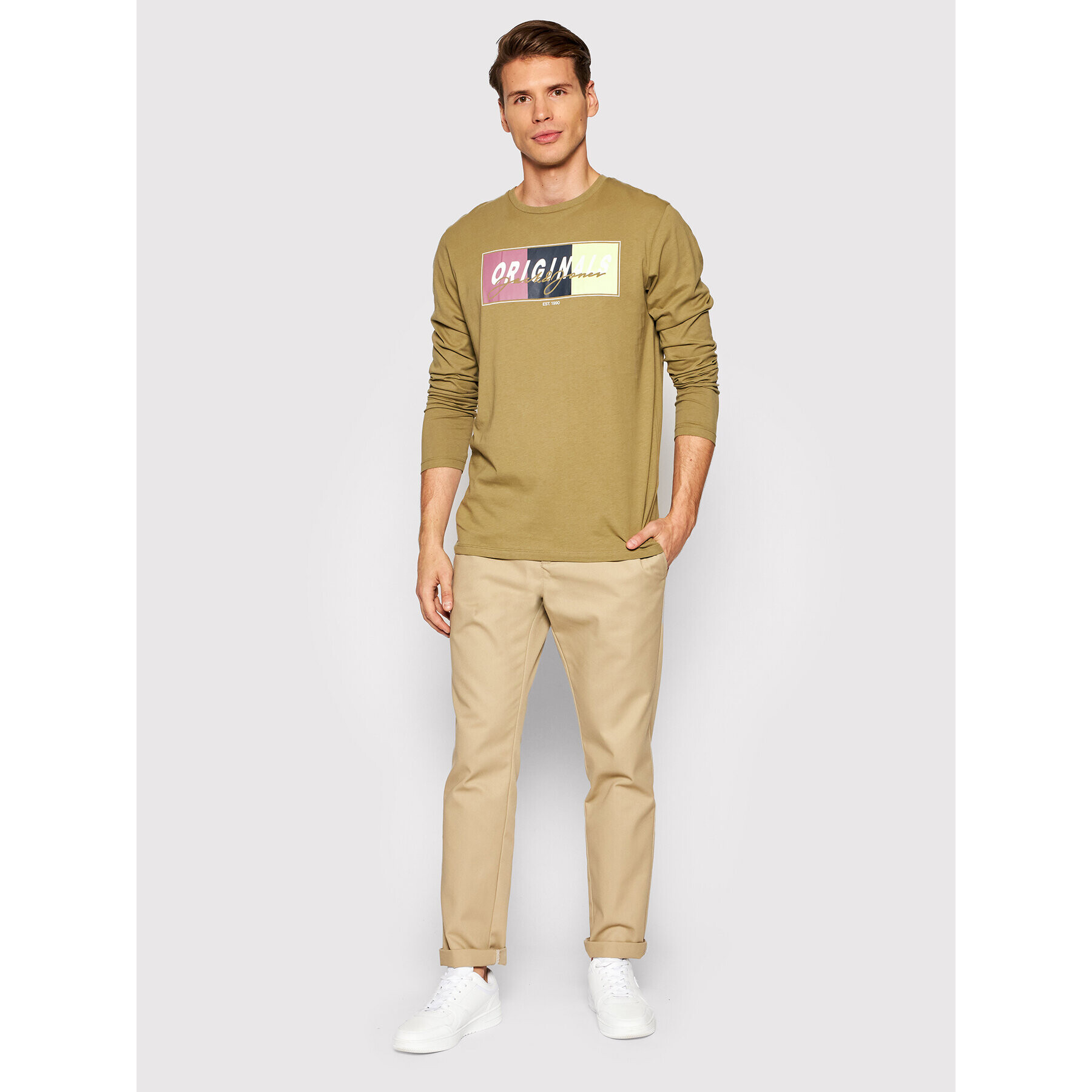 Jack&Jones S dlouhým rukávem Mason 12196647 Zelená Standard Fit - Pepit.cz