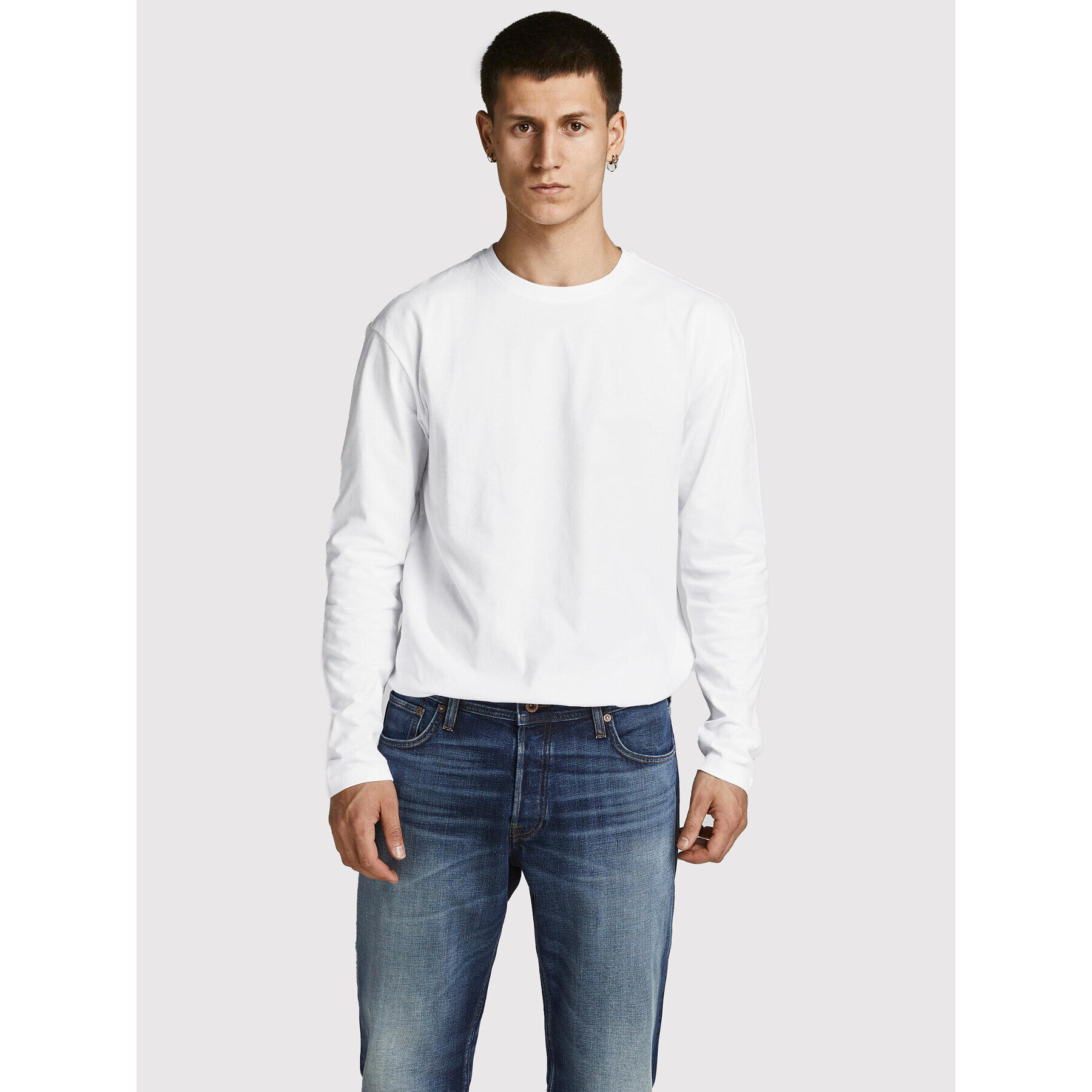 Jack&Jones S dlouhým rukávem Noa 12190128 Bílá Loose Leg - Pepit.cz