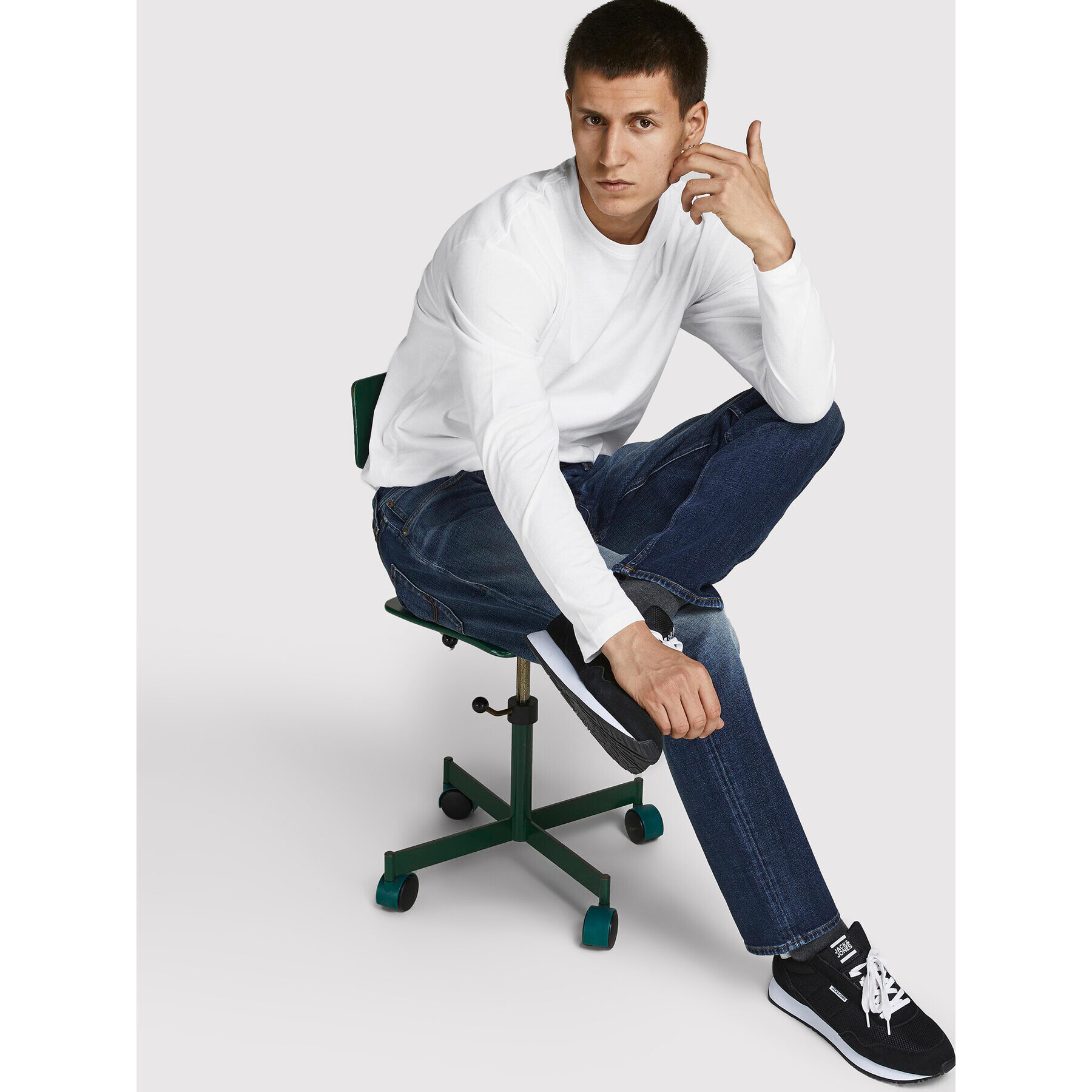 Jack&Jones S dlouhým rukávem Noa 12190128 Bílá Loose Leg - Pepit.cz