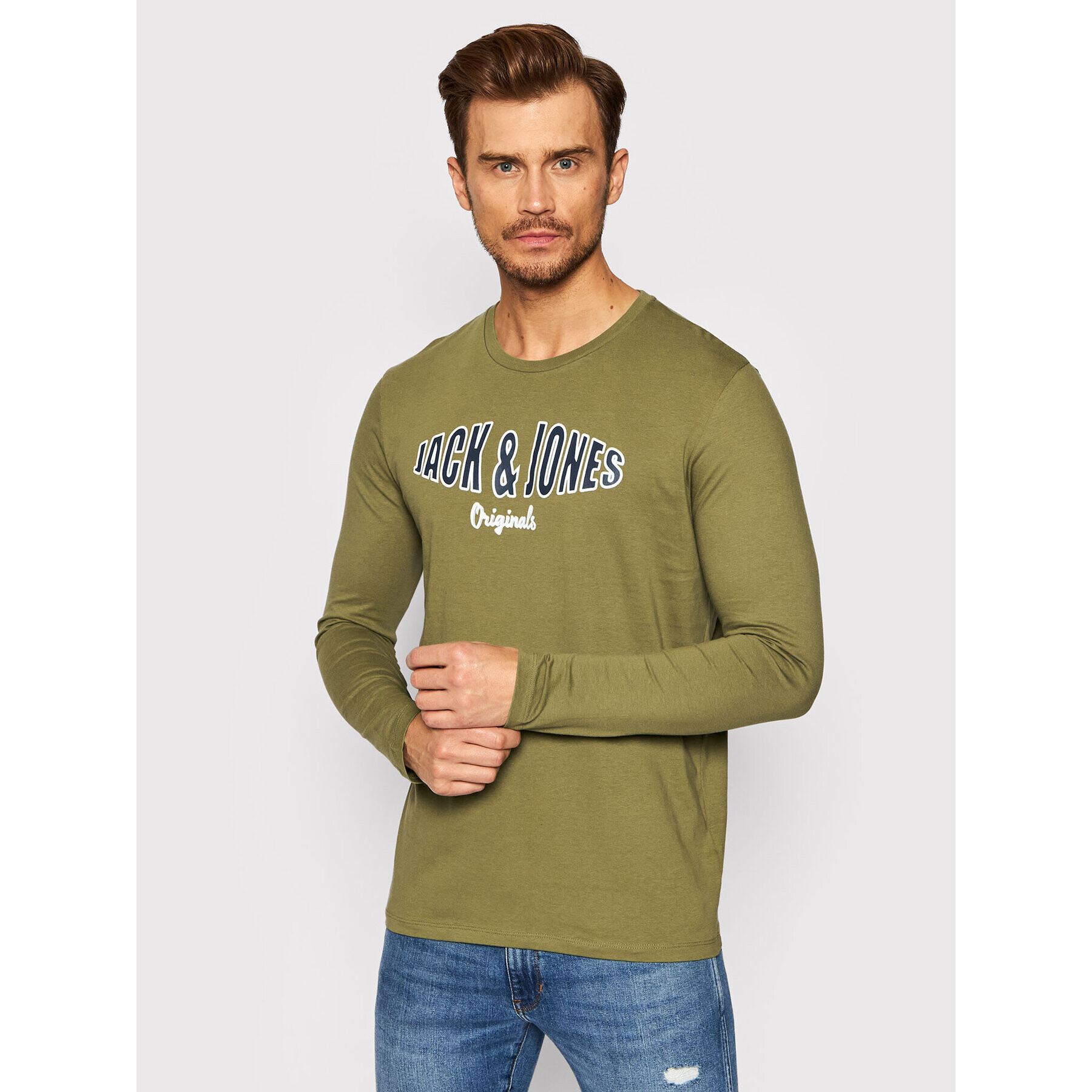 Jack&Jones S dlouhým rukávem Olive 12196533 Zelená Standard Fit - Pepit.cz