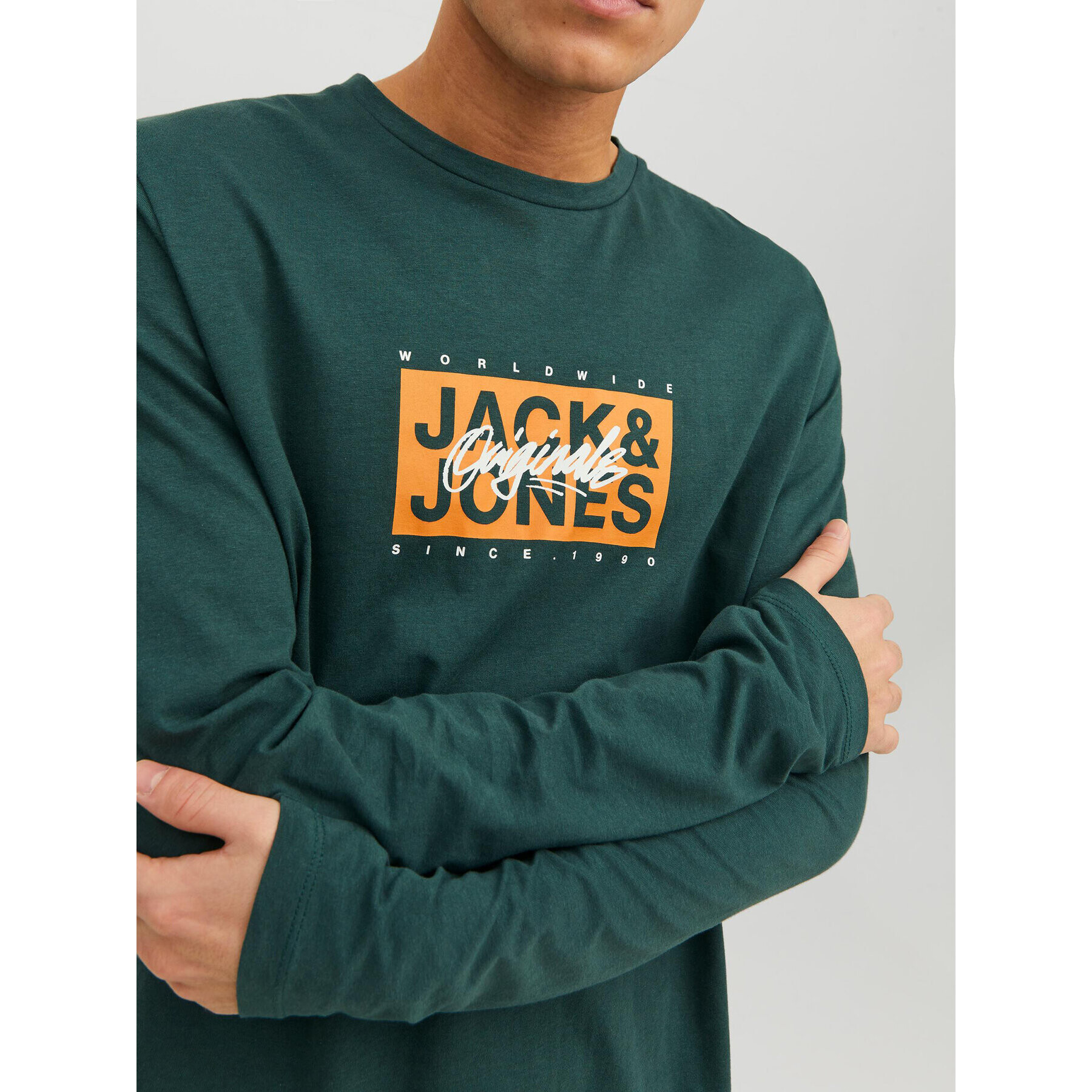 Jack&Jones S dlouhým rukávem Races 12232650 Zelená Standard Fit - Pepit.cz