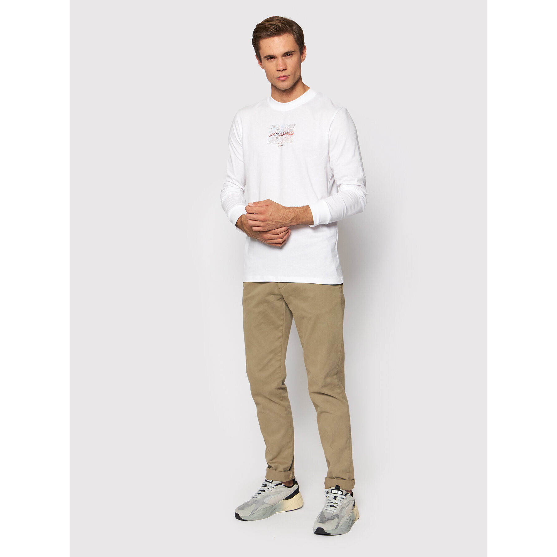 Jack&Jones S dlouhým rukávem Swirl 2193659 Bílá Regular Fit - Pepit.cz