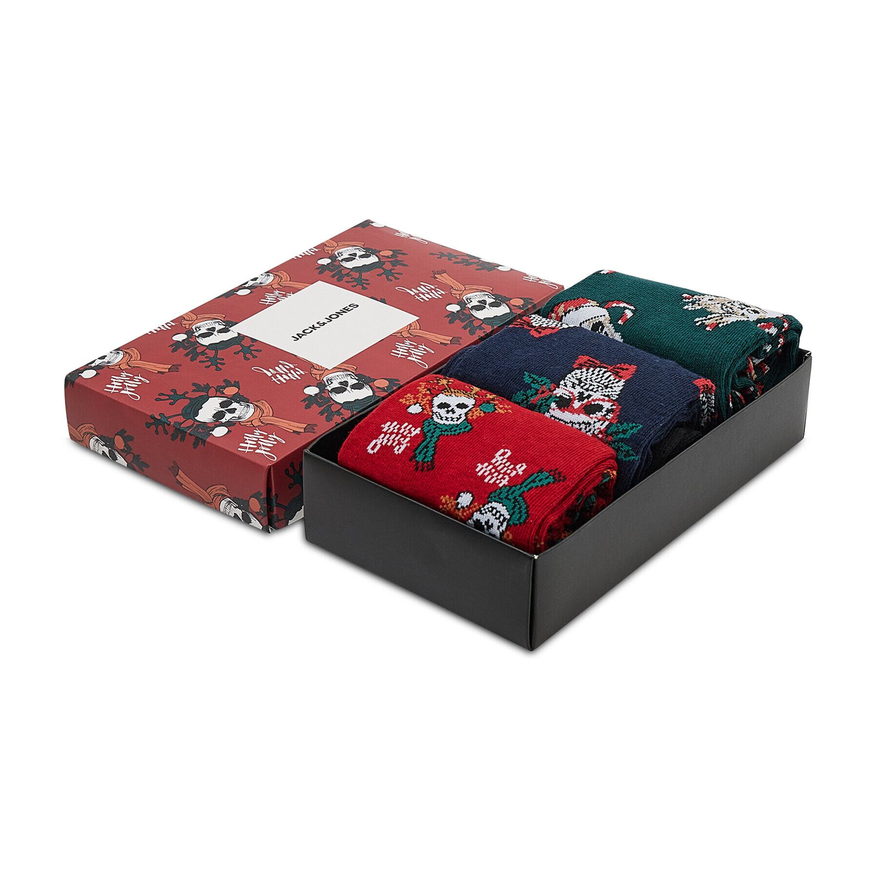 Jack&Jones Sada 3 párů pánských vysokých ponožek Jacjoul Sock Giftbox 12197790 Tmavomodrá - Pepit.cz