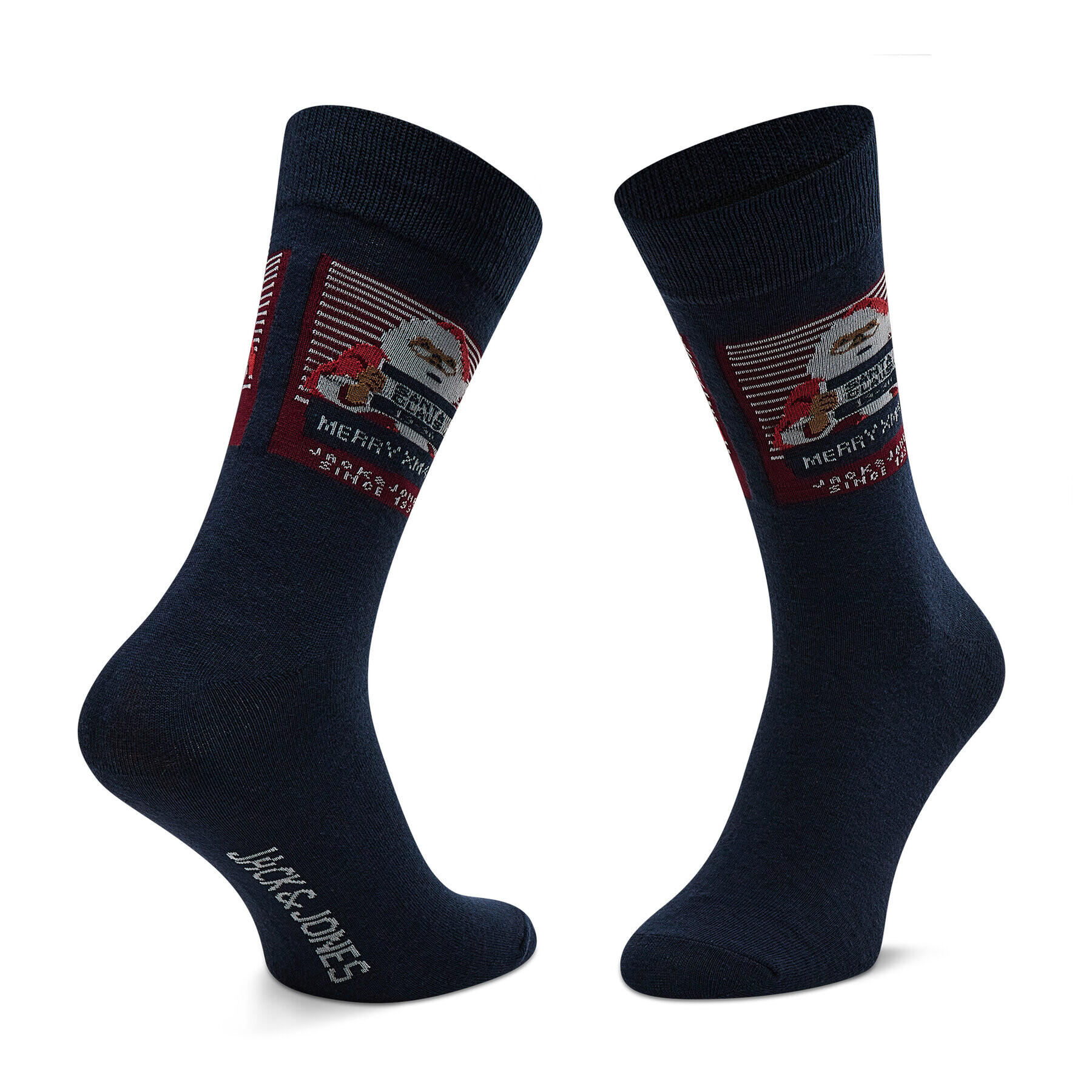 Jack&Jones Sada 3 párů pánských vysokých ponožek Jacsanta Claus Sock Giftbox 12198046 Černá - Pepit.cz