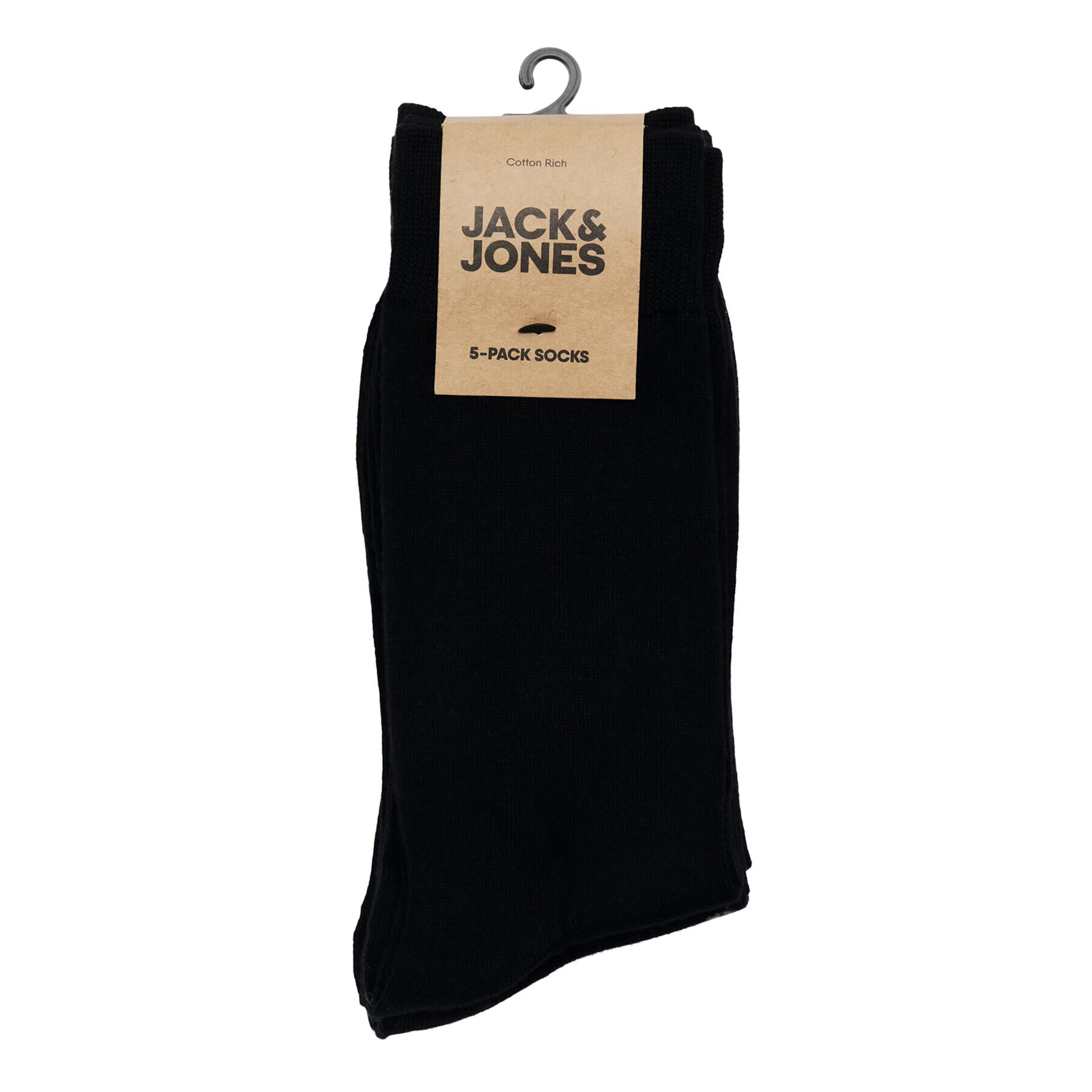 Jack&Jones Sada 5 párů pánských vysokých ponožek 12198027 Černá - Pepit.cz