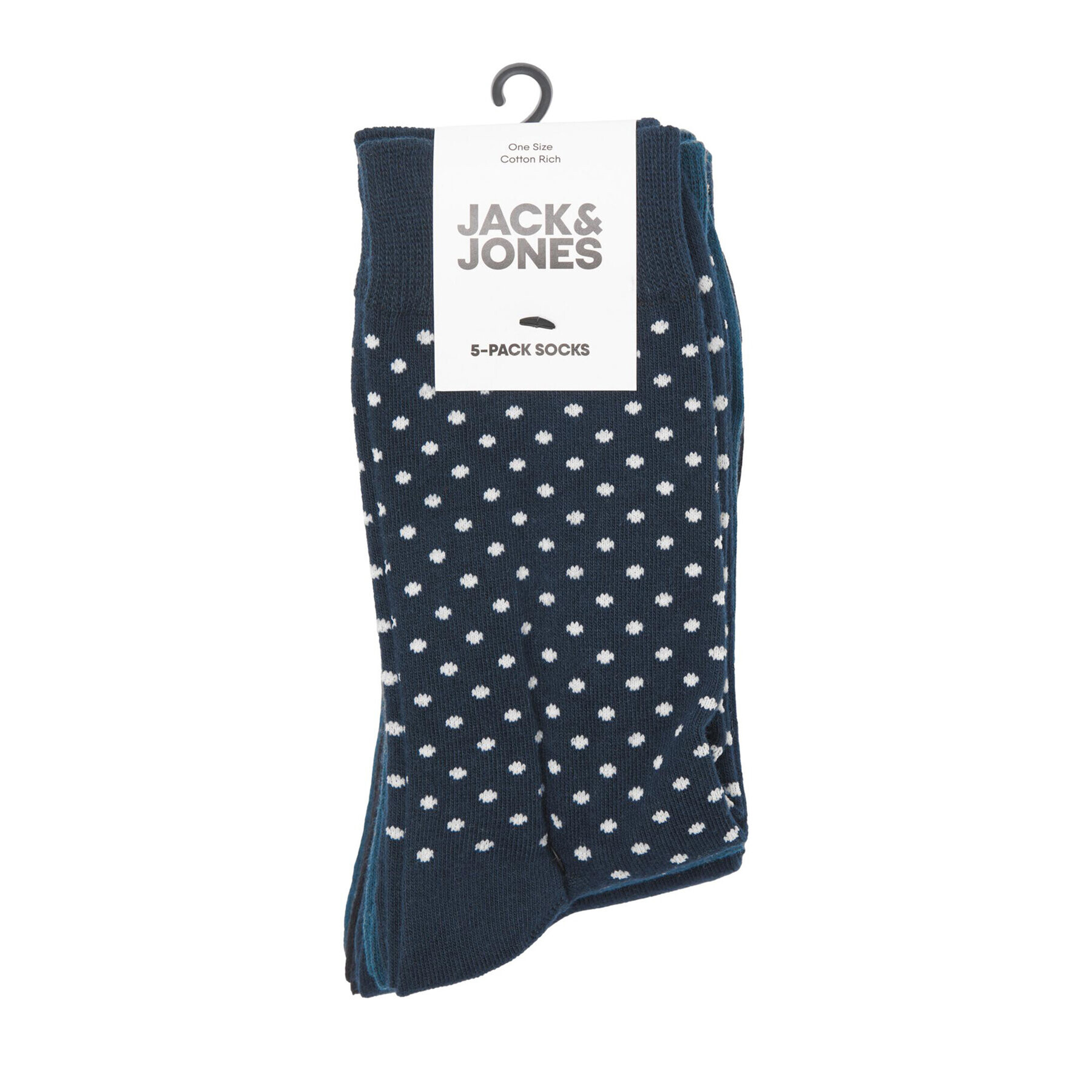 Jack&Jones Sada 5 párů pánských vysokých ponožek 12237452 Modrá - Pepit.cz