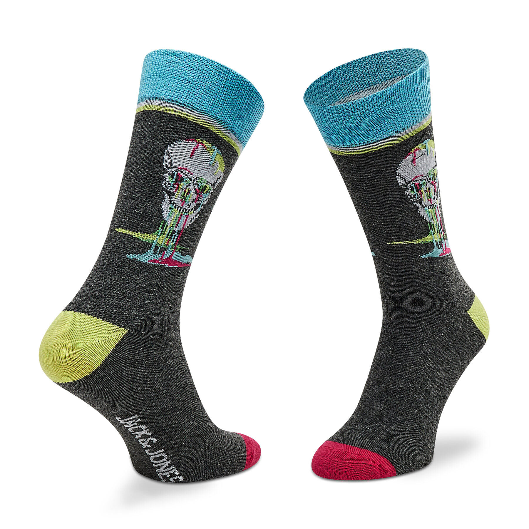 Jack&Jones Sada 5 párů pánských vysokých ponožek Jacmelting Skull Sock 5-Pack 12205273 Tmavomodrá - Pepit.cz