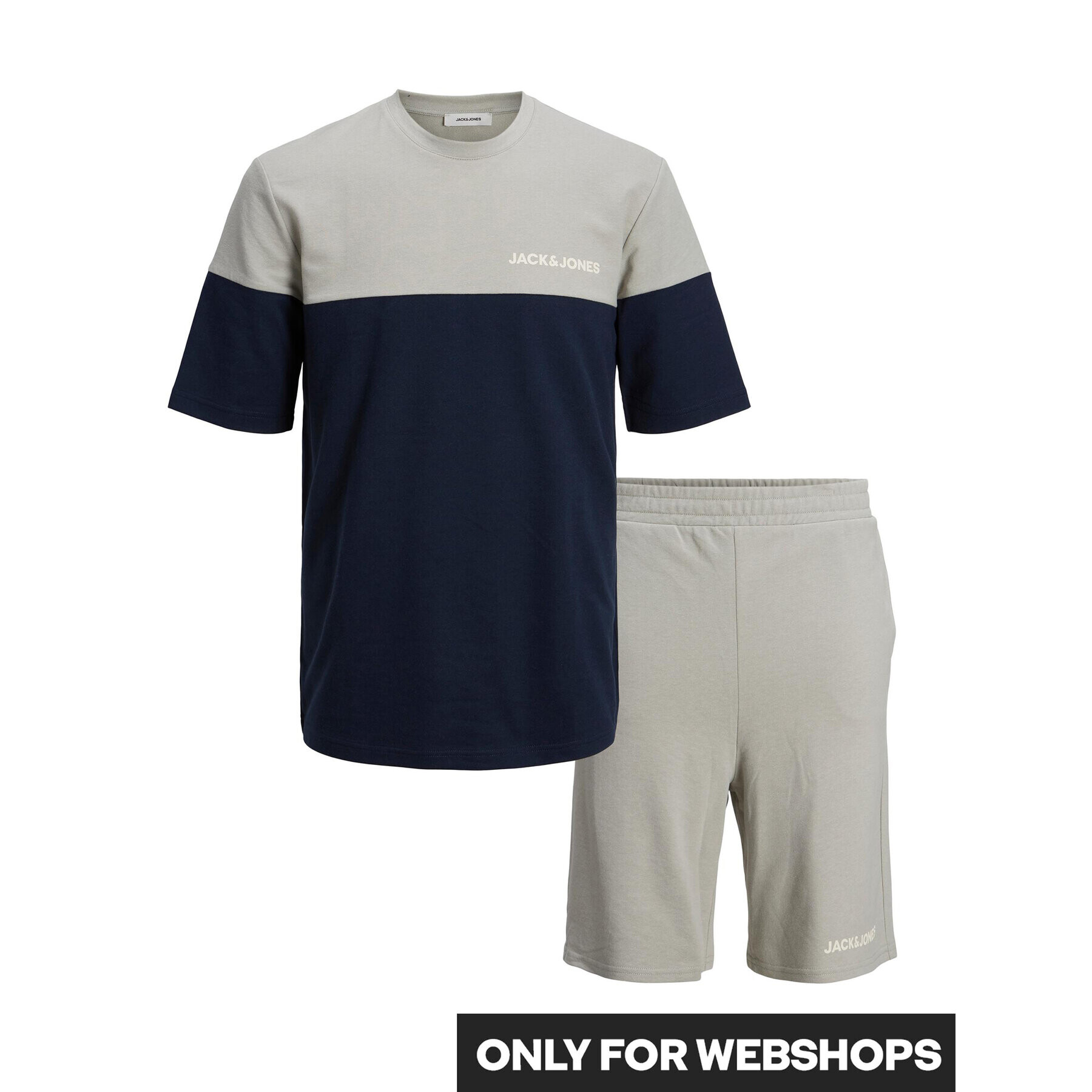 Jack&Jones Sada tričko a sportovní šortky Color Block 12213340 Šedá Standard Fit - Pepit.cz