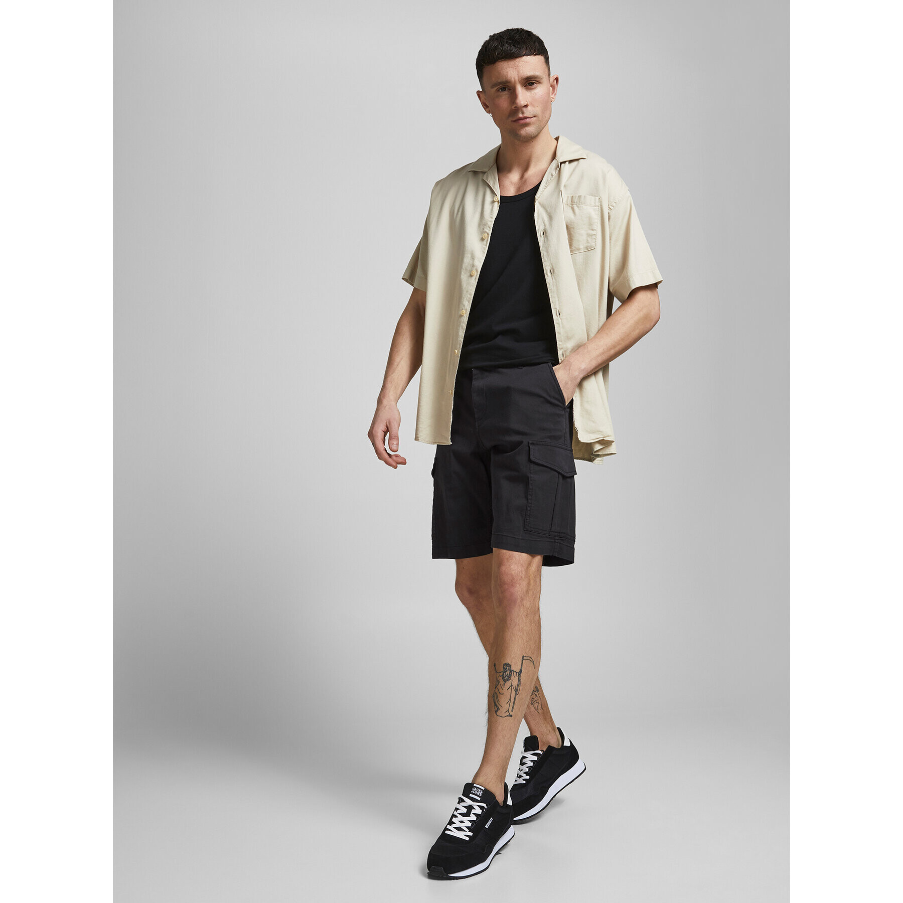 Jack&Jones Šortky z materiálu 12182555 Černá Regular Fit - Pepit.cz