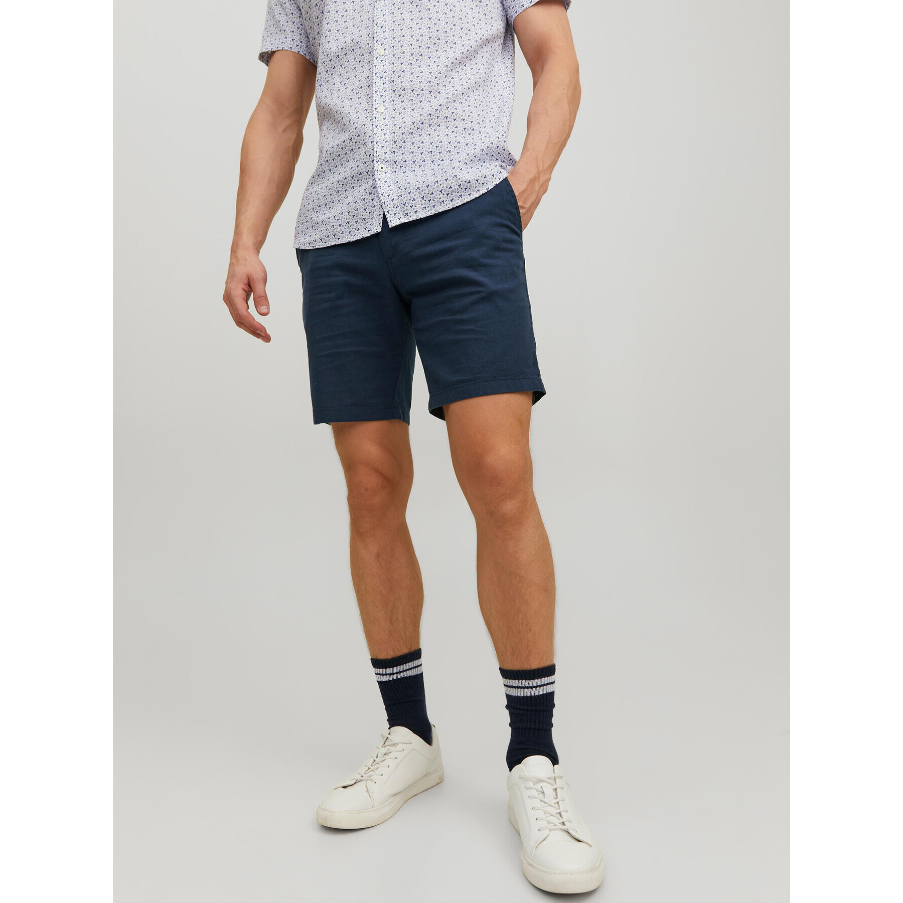 Jack&Jones Šortky z materiálu Dave 12229629 Tmavomodrá Regular Fit - Pepit.cz