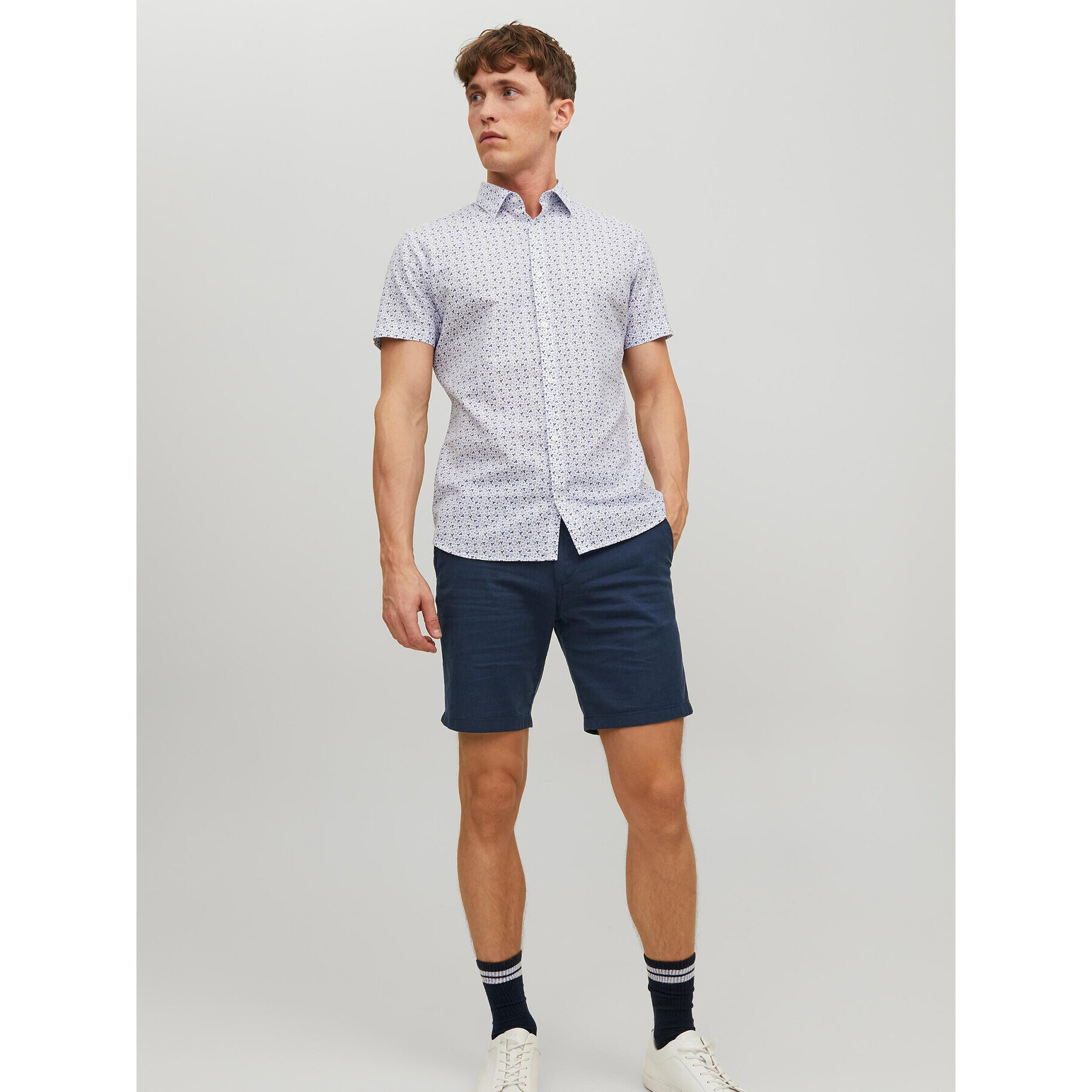 Jack&Jones Šortky z materiálu Dave 12229629 Tmavomodrá Regular Fit - Pepit.cz