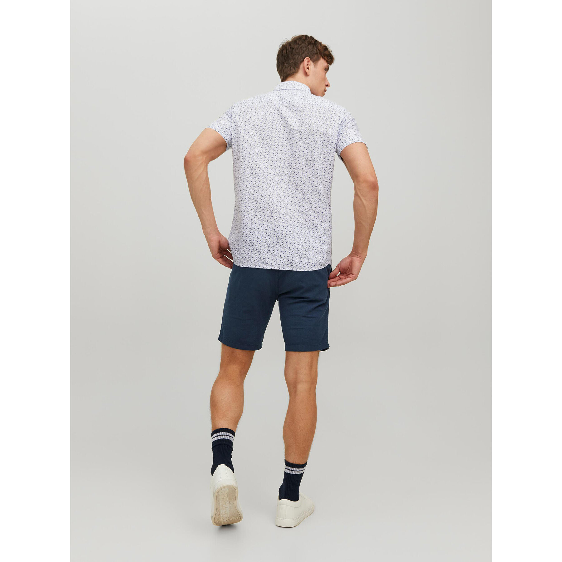 Jack&Jones Šortky z materiálu Dave 12229629 Tmavomodrá Regular Fit - Pepit.cz