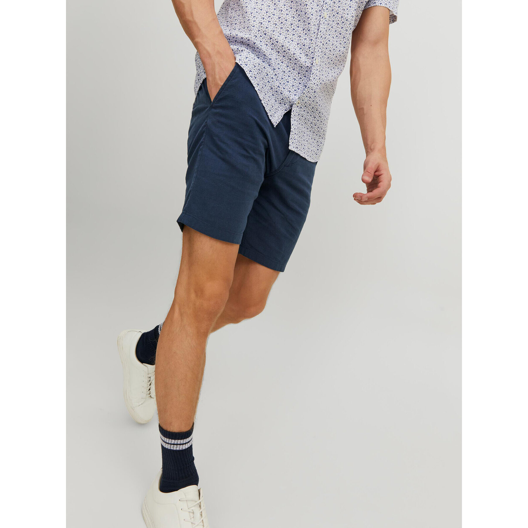 Jack&Jones Šortky z materiálu Dave 12229629 Tmavomodrá Regular Fit - Pepit.cz