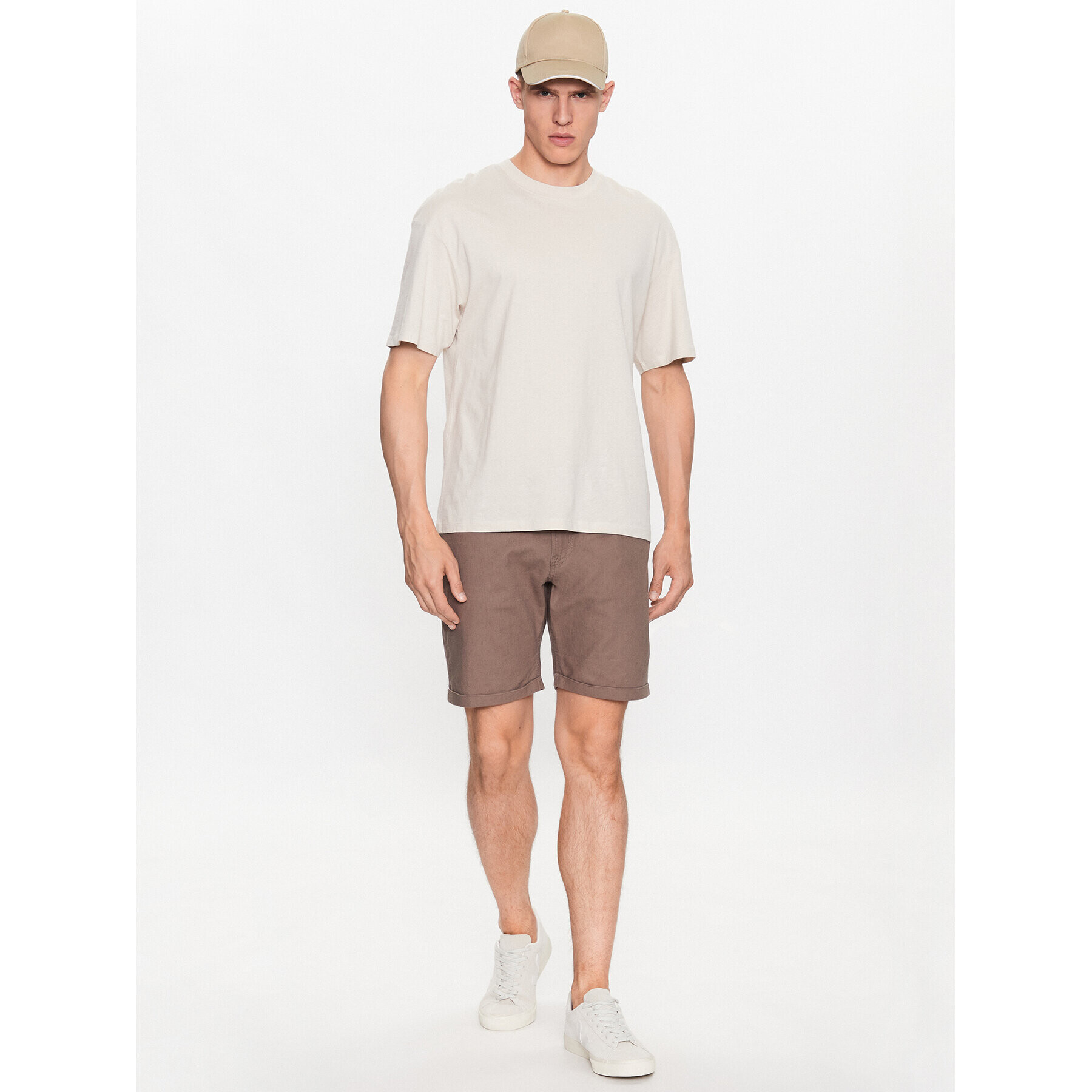 Jack&Jones Šortky z materiálu Rick 12234603 Hnědá Regular Fit - Pepit.cz