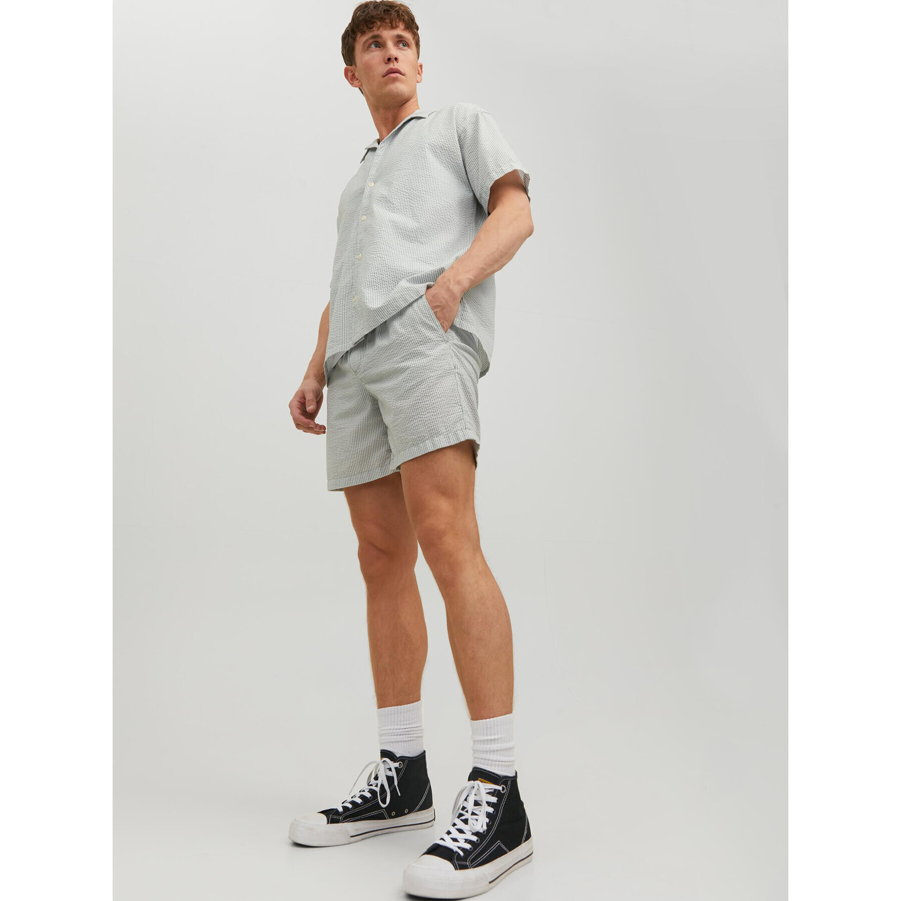 Jack&Jones Šortky z materiálu Jeff 12234697 Šedá Loose Fit - Pepit.cz