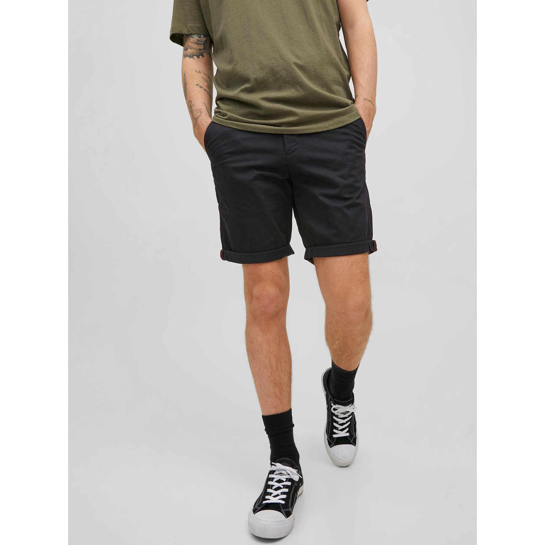 Jack&Jones Šortky z materiálu Bowie 12165604 Černá Regular Fit - Pepit.cz