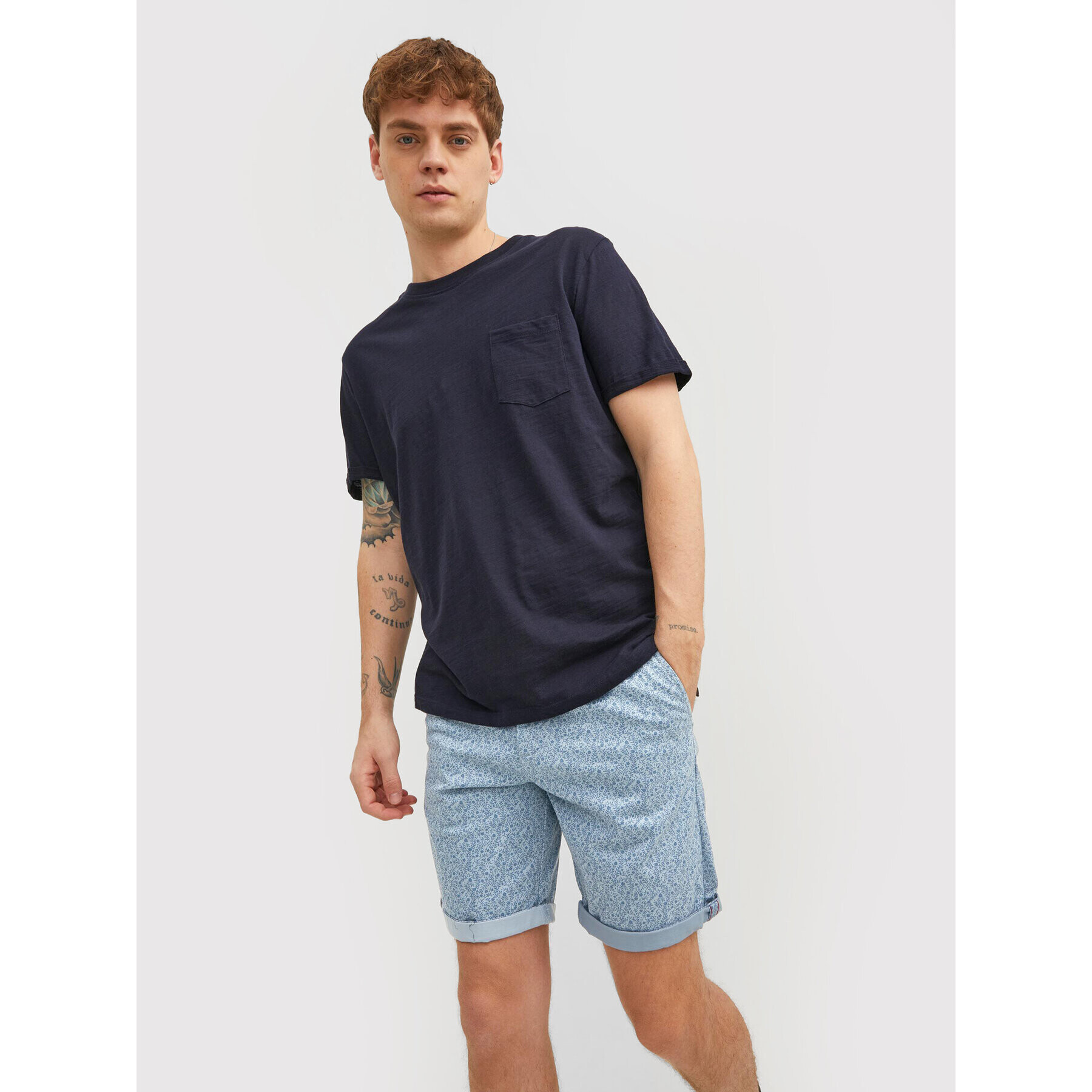 Jack&Jones Šortky z materiálu Bowie 12204211 Modrá Slim Fit - Pepit.cz