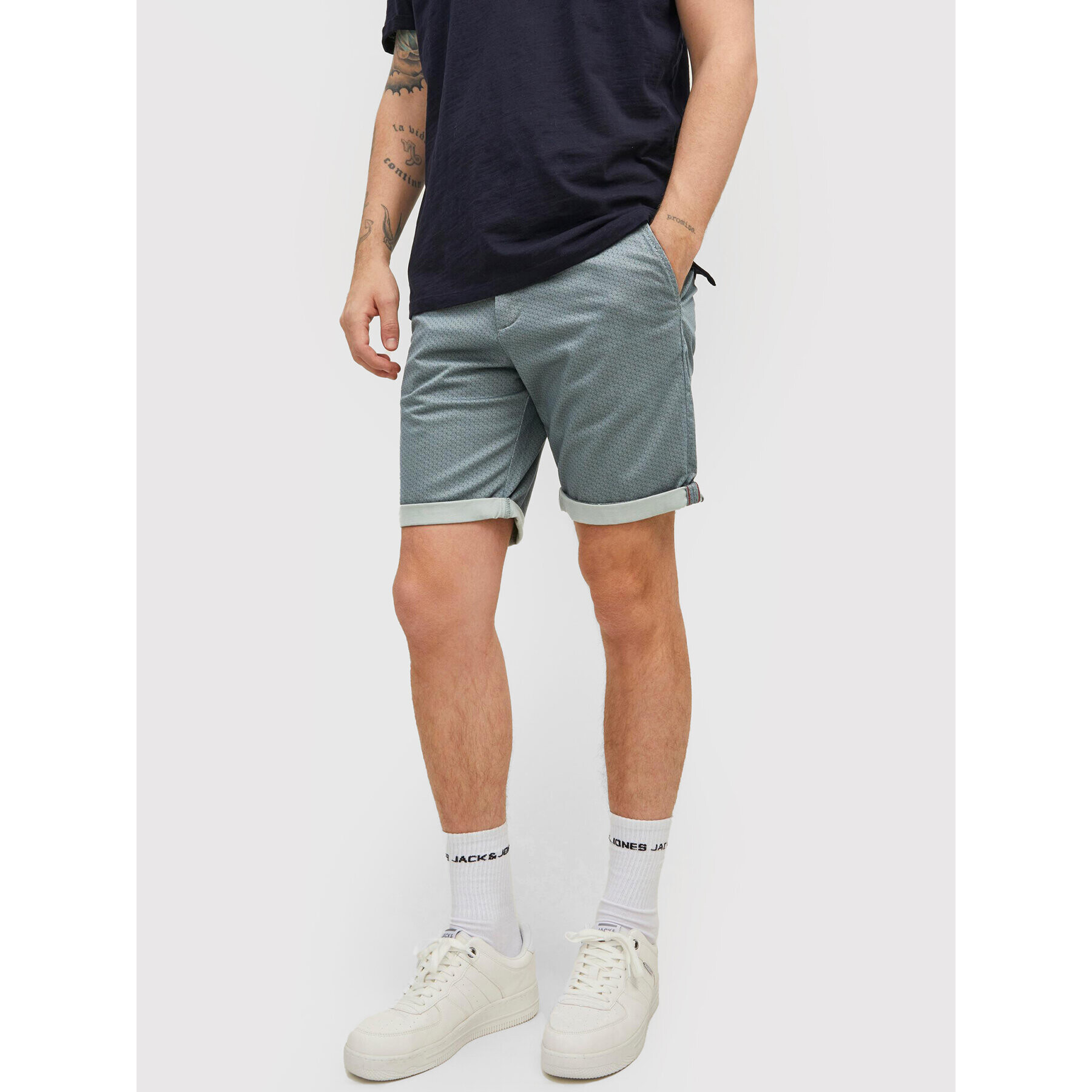 Jack&Jones Šortky z materiálu Bowie 12204211 Zelená Slim Fit - Pepit.cz