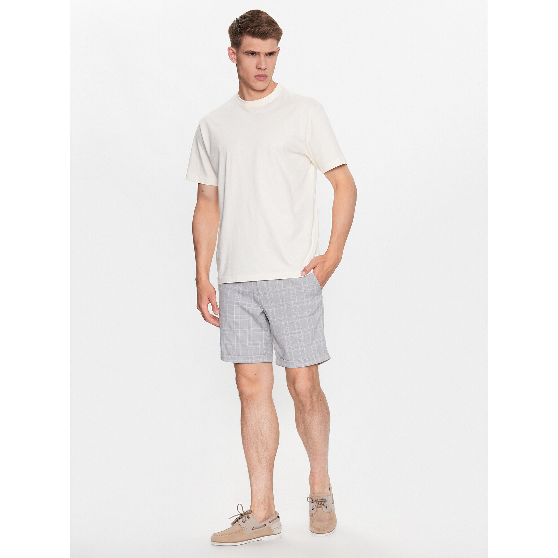 Jack&Jones Šortky z materiálu Connor 12186937 Šedá Regular Fit - Pepit.cz