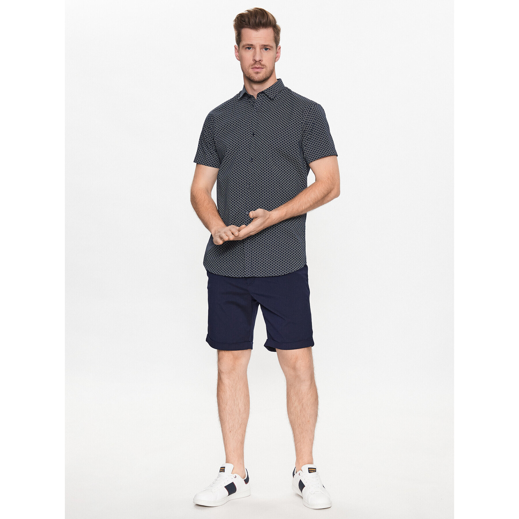 Jack&Jones Šortky z materiálu Connor 12186937 Tmavomodrá Regular Fit - Pepit.cz