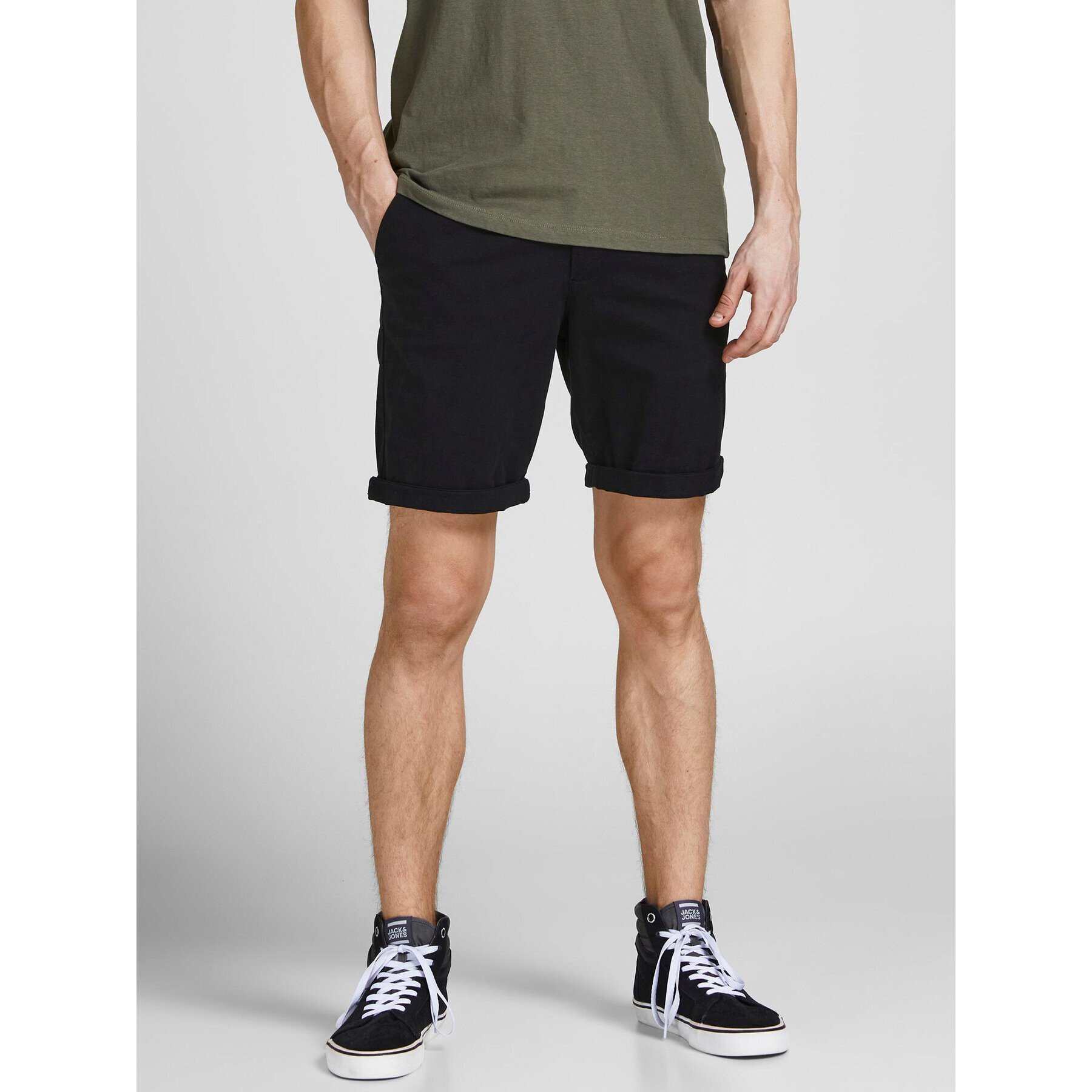 Jack&Jones Šortky z materiálu Dave 12182549 Černá Regular Fit - Pepit.cz