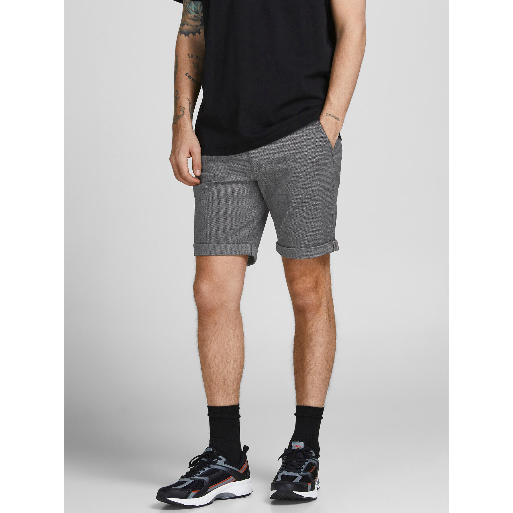 Jack&Jones Šortky z materiálu Fury 12206889 Šedá Regular Fit - Pepit.cz